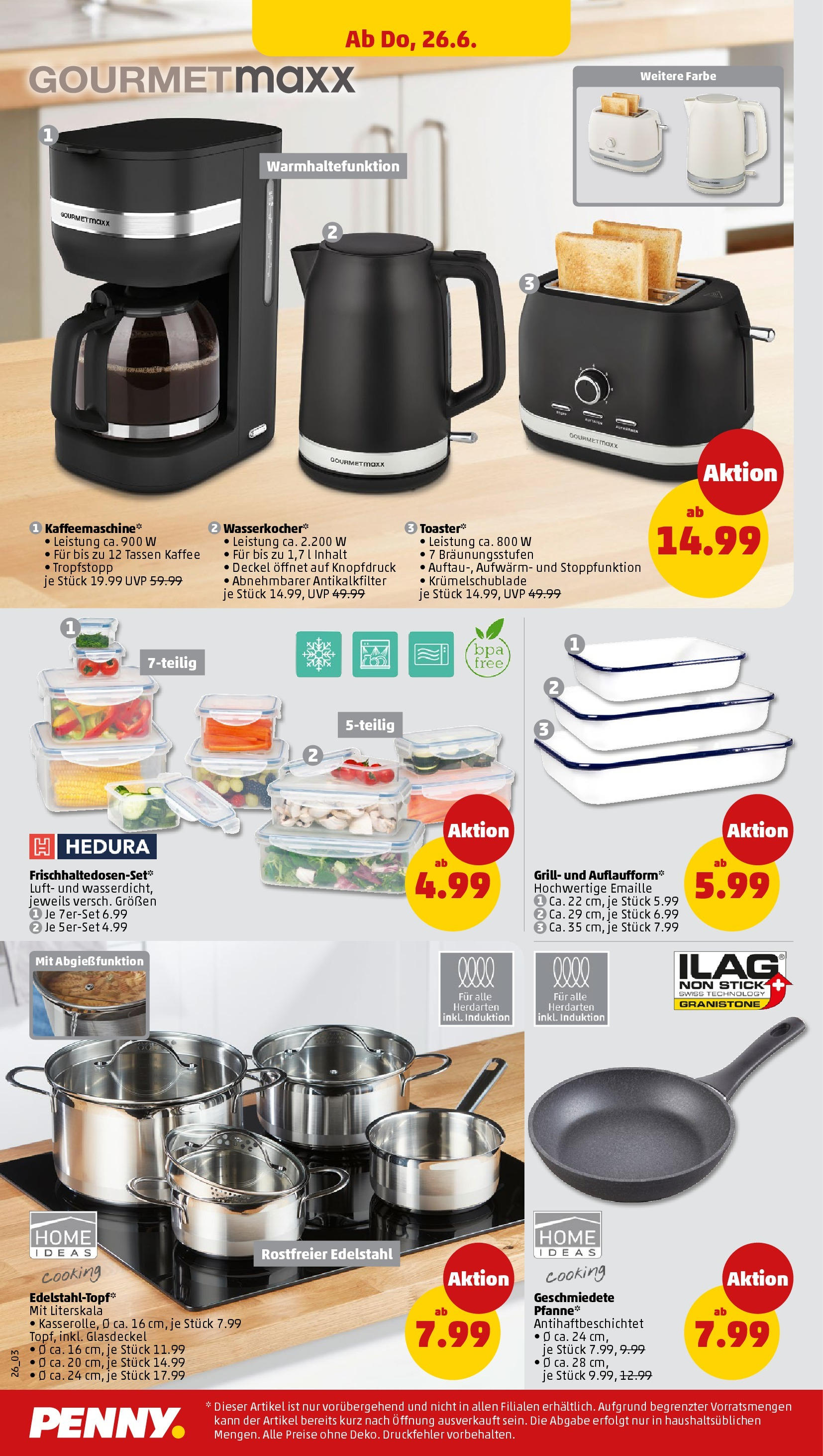 Penny Prospekt ab 22.06.2025 » Angebote Online | Seite: 26 | Produkte: Grill, Wasserkocher, Kaffee