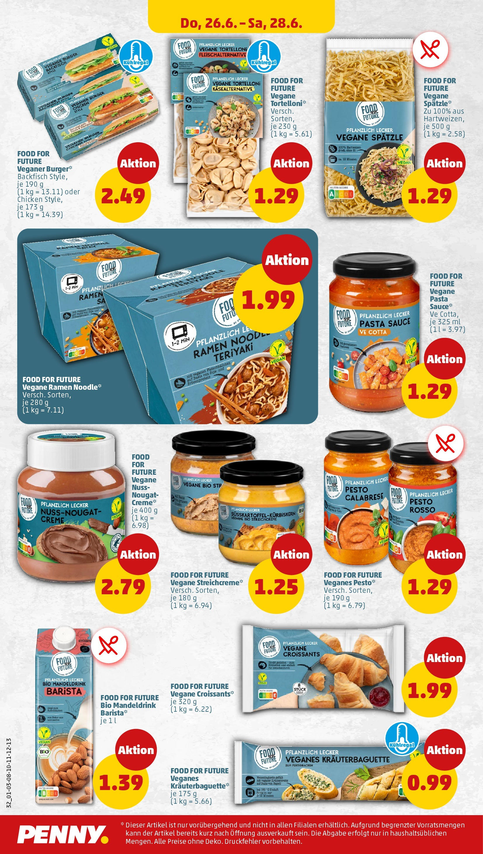 Penny Prospekt ab 22.06.2025 » Angebote Online | Seite: 32 | Produkte: Burger, Baguette, Creme, Pasta