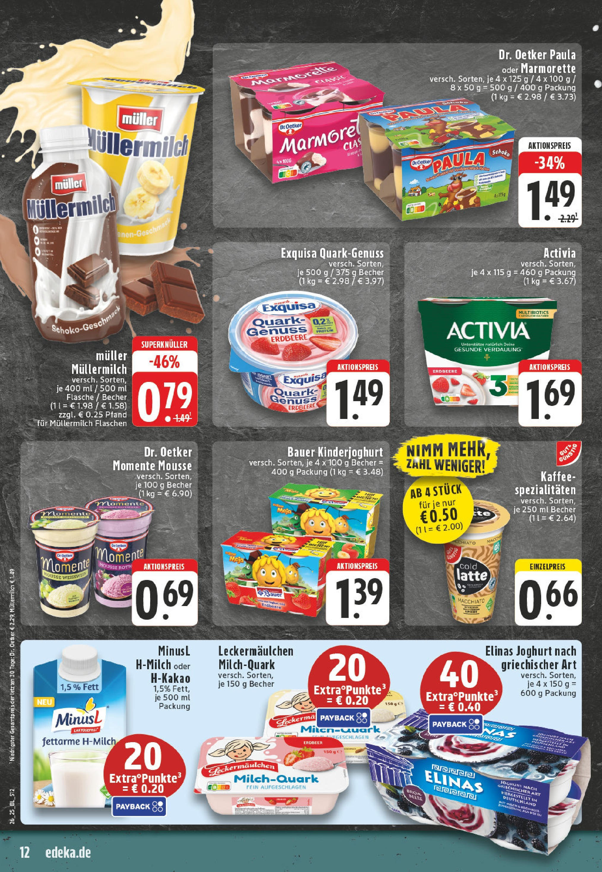Edeka prospekt Erkelenz	 (ab 22.06.2025) » Angebote Online | Seite: 12 | Produkte: Joghurt, Pudding, Exquisa, Muller mullermilch