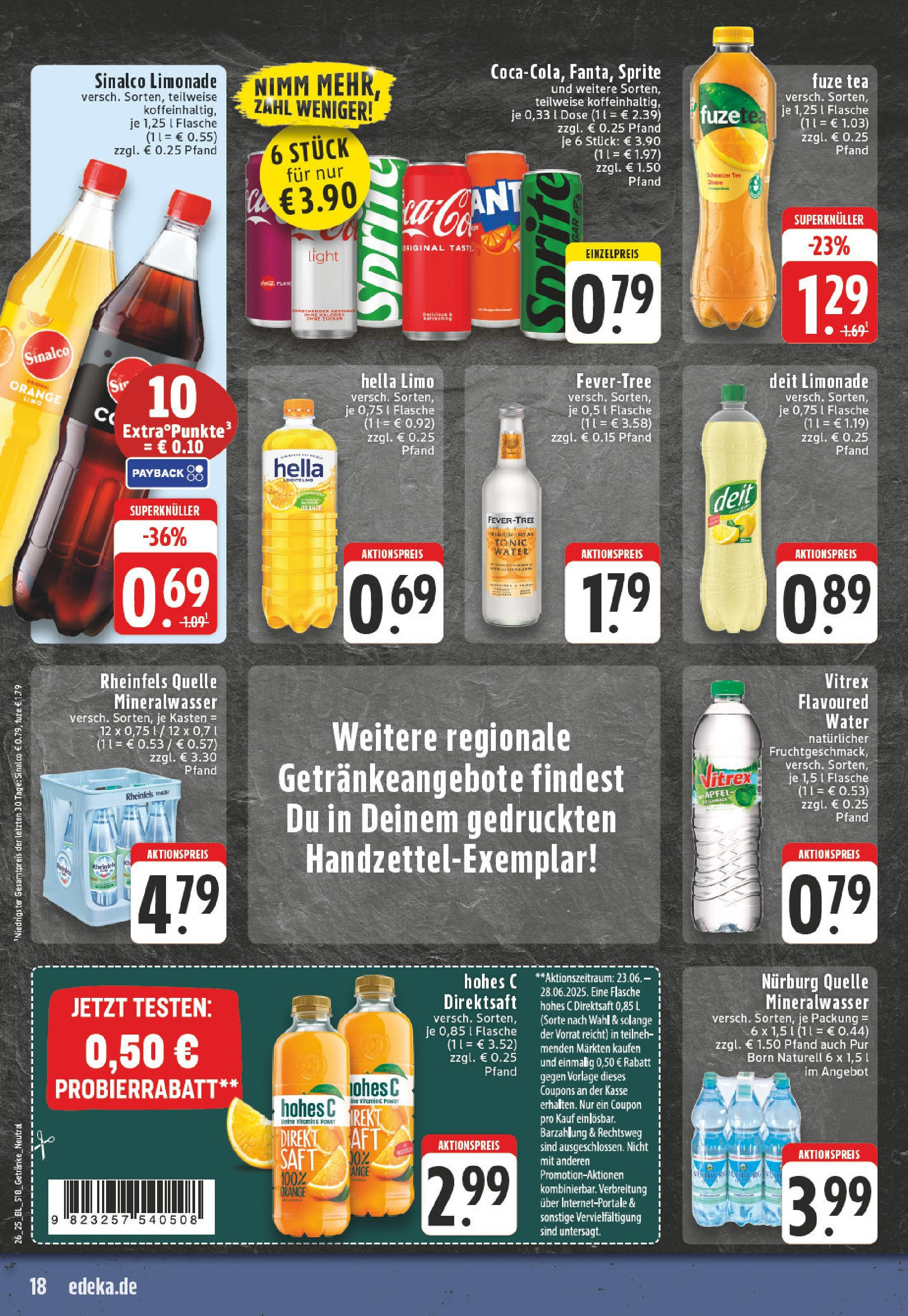 Edeka prospekt Winterberg-Zueschen	 (ab 22.06.2025) » Angebote Online | Seite: 18 | Produkte: Fuze tea, Äpfel, Mineralwasser, Rheinfels quelle