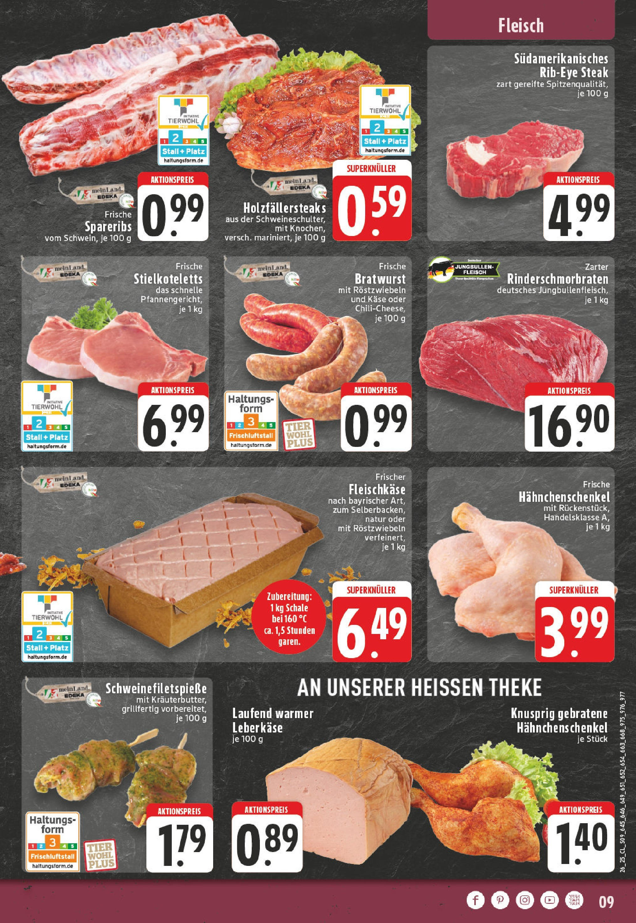 Edeka prospekt Mülheim / Ruhr - Dümpten	 (ab 22.06.2025) » Angebote Online | Seite: 9 | Produkte: Hahnchenschenkel, Bratwurst, Fleisch, Leberkase