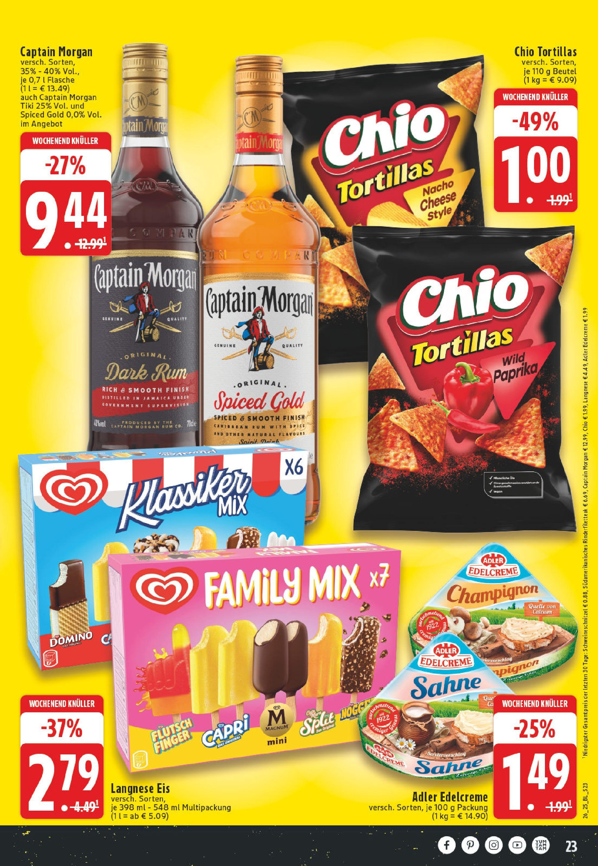 Edeka prospekt Erkelenz	 (ab 22.06.2025) » Angebote Online | Seite: 23 | Produkte: Finish, Paprika, Captain morgan, Eis
