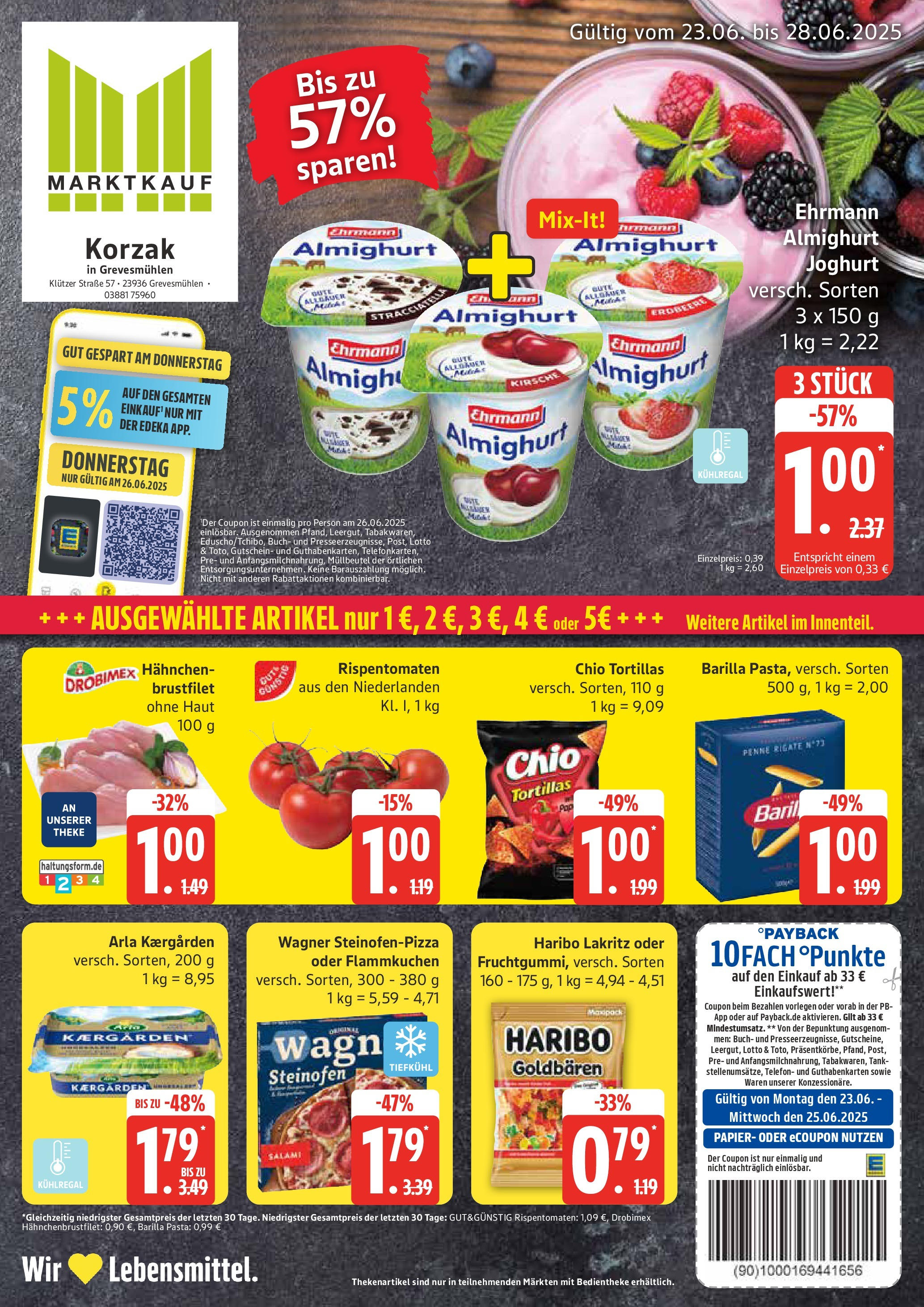 Marktkauf - Marktkauf: Wochenangebote (ab 22.06.2025) » Angebote online | Seite: 1 | Produkte: Hahnchen, Haribo, Pizza, Telefon