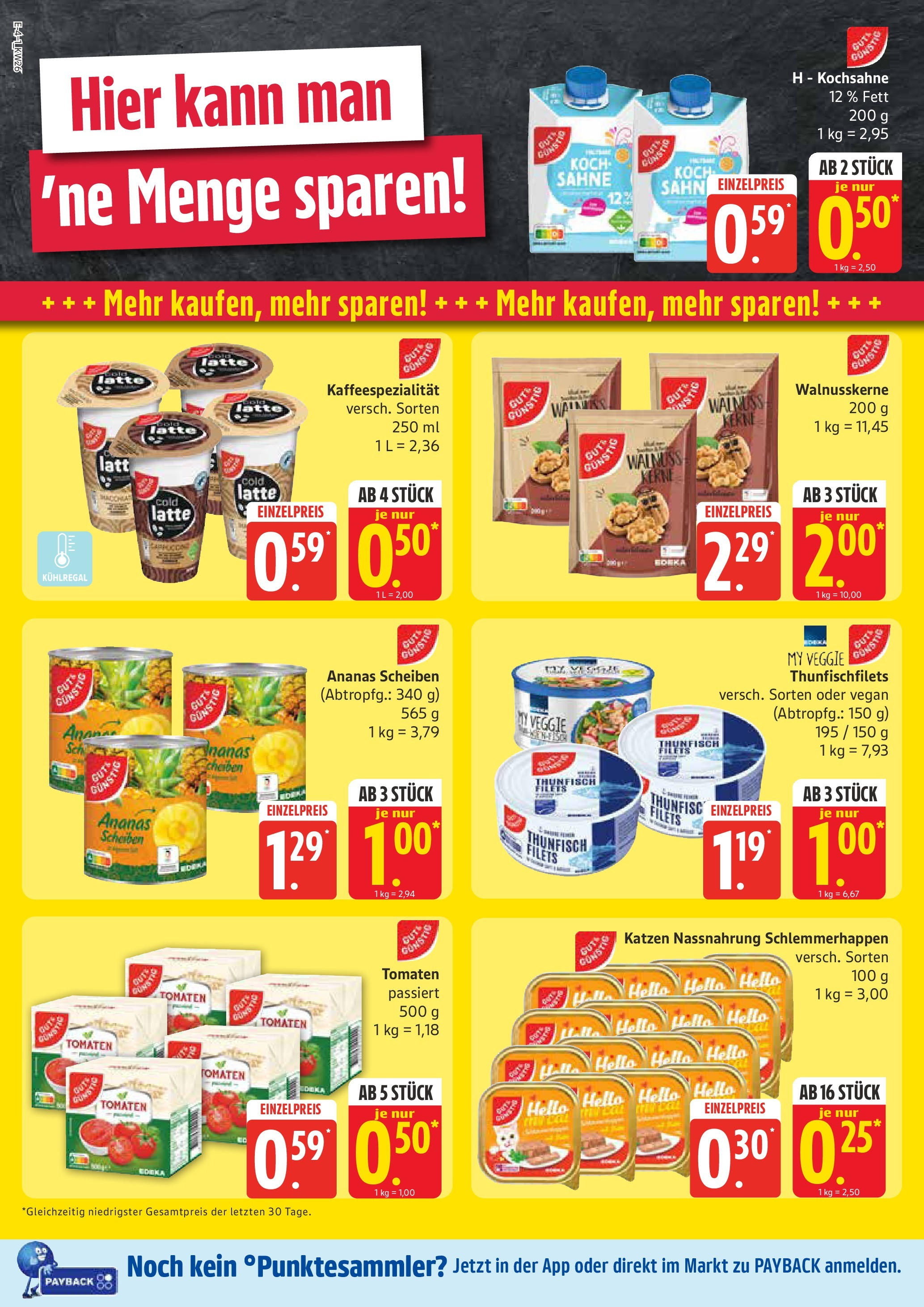 Edeka prospekt Neu Wulmstorf	 (ab 22.06.2025) » Angebote Online | Seite: 4 | Produkte: Thunfisch, Ananas, Tomaten, Sahne