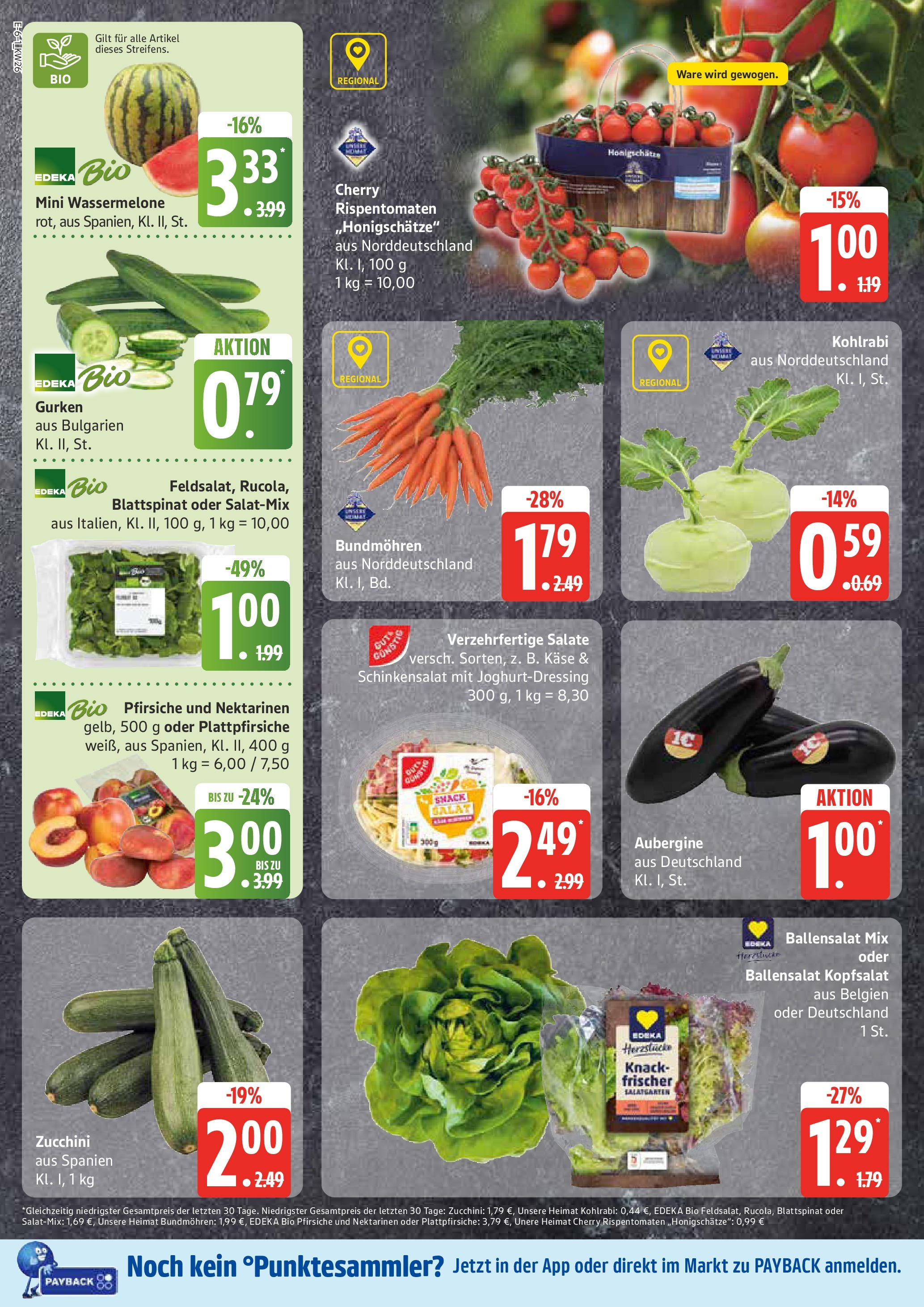 Edeka prospekt Neu Wulmstorf	 (ab 22.06.2025) » Angebote Online | Seite: 6 | Produkte: Nektarinen, Käse, Aubergine, Wassermelone