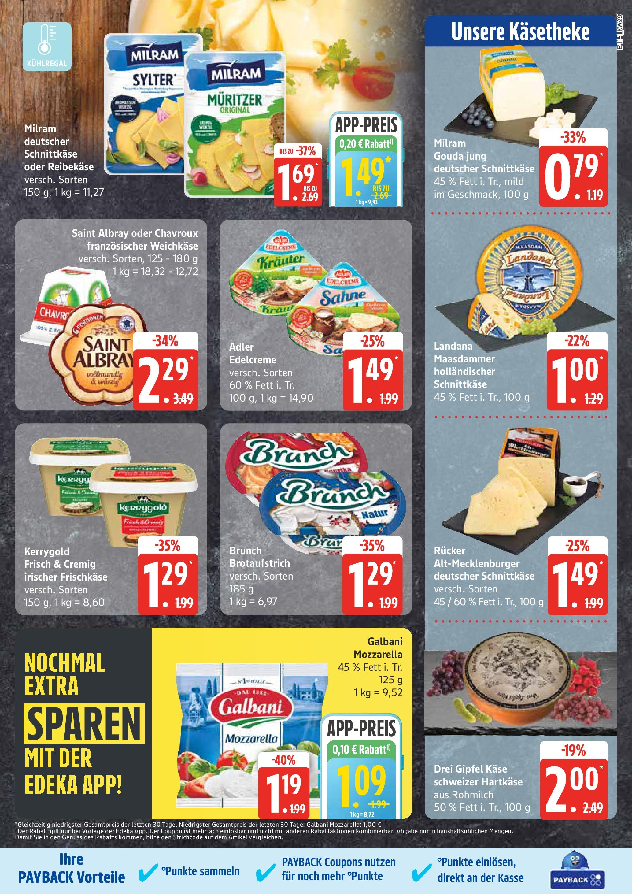 Edeka prospekt Neu Wulmstorf	 (ab 22.06.2025) » Angebote Online | Seite: 11 | Produkte: Gouda, Milram, Reibekase, Sahne