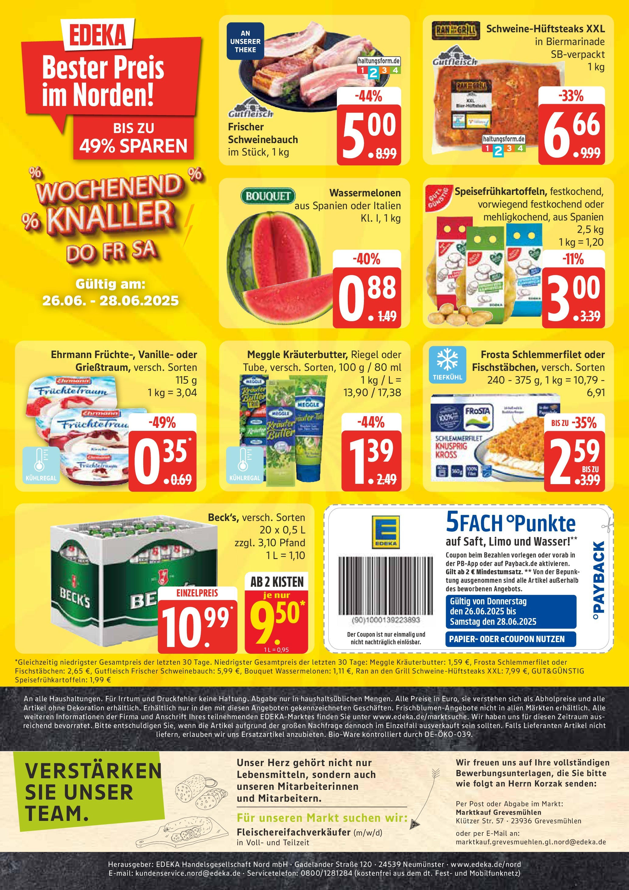 Marktkauf - Marktkauf: Wochenangebote (ab 22.06.2025) » Angebote online | Seite: 20 | Produkte: Schweinebauch, Kräuterbutter, Fischstabchen, Wasser