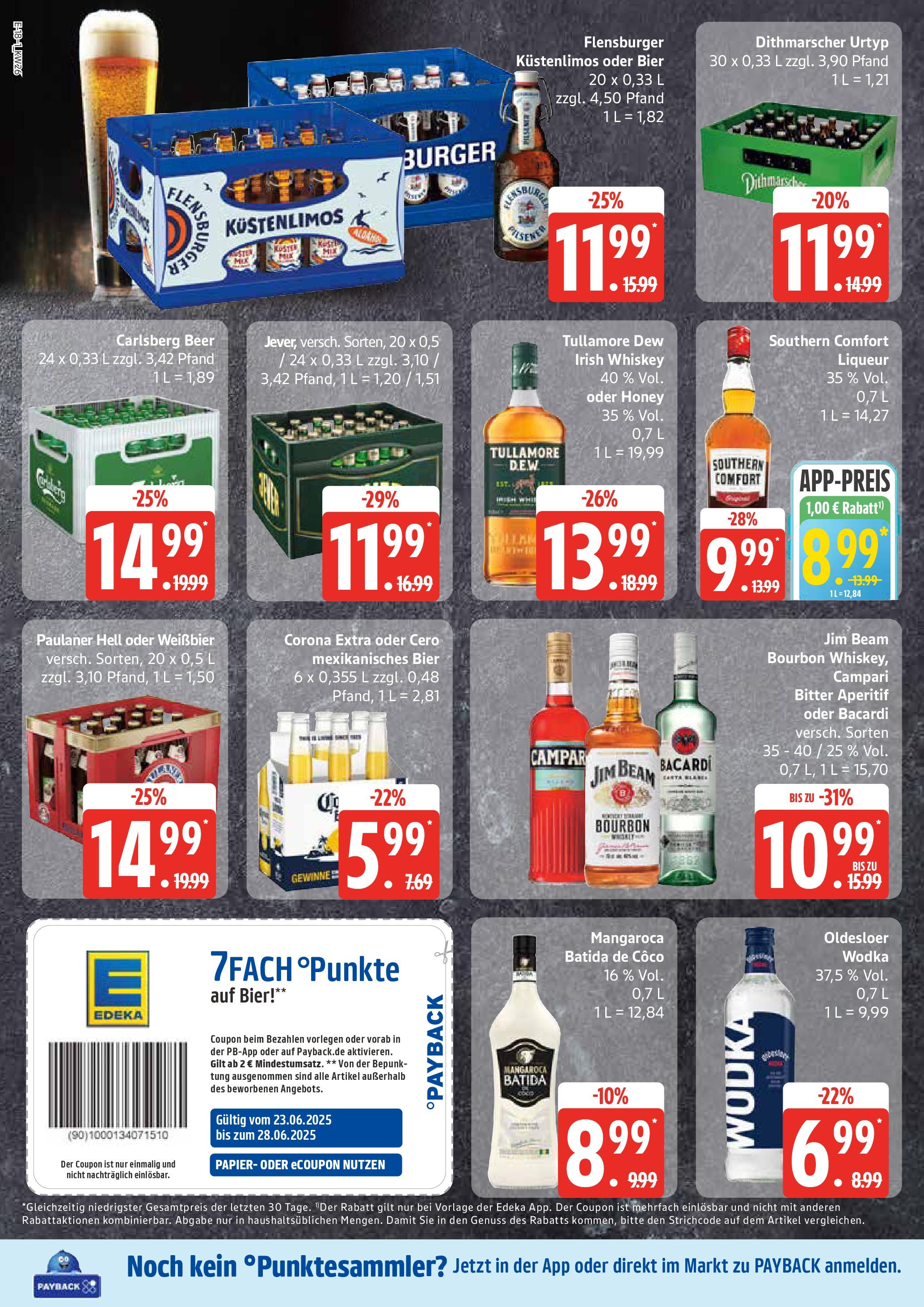 Edeka prospekt Neu Wulmstorf	 (ab 22.06.2025) » Angebote Online | Seite: 18 | Produkte: Bacardi, Flensburger, Southern comfort, Bourbon