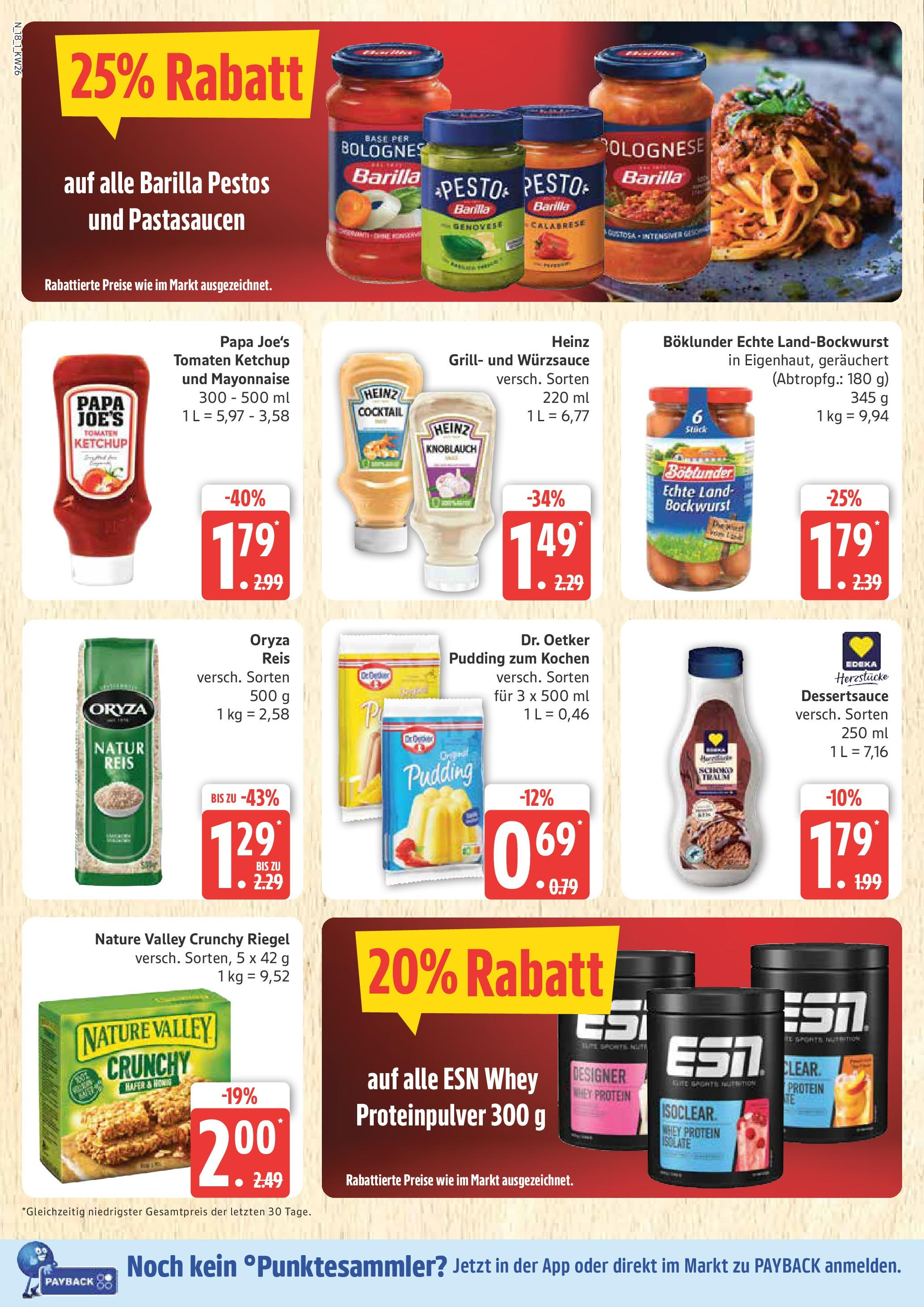 Marktkauf - Marktkauf: Wochenangebote (ab 22.06.2025) » Angebote online | Seite: 18 | Produkte: Bockwurst, Grill, Pudding, Reis