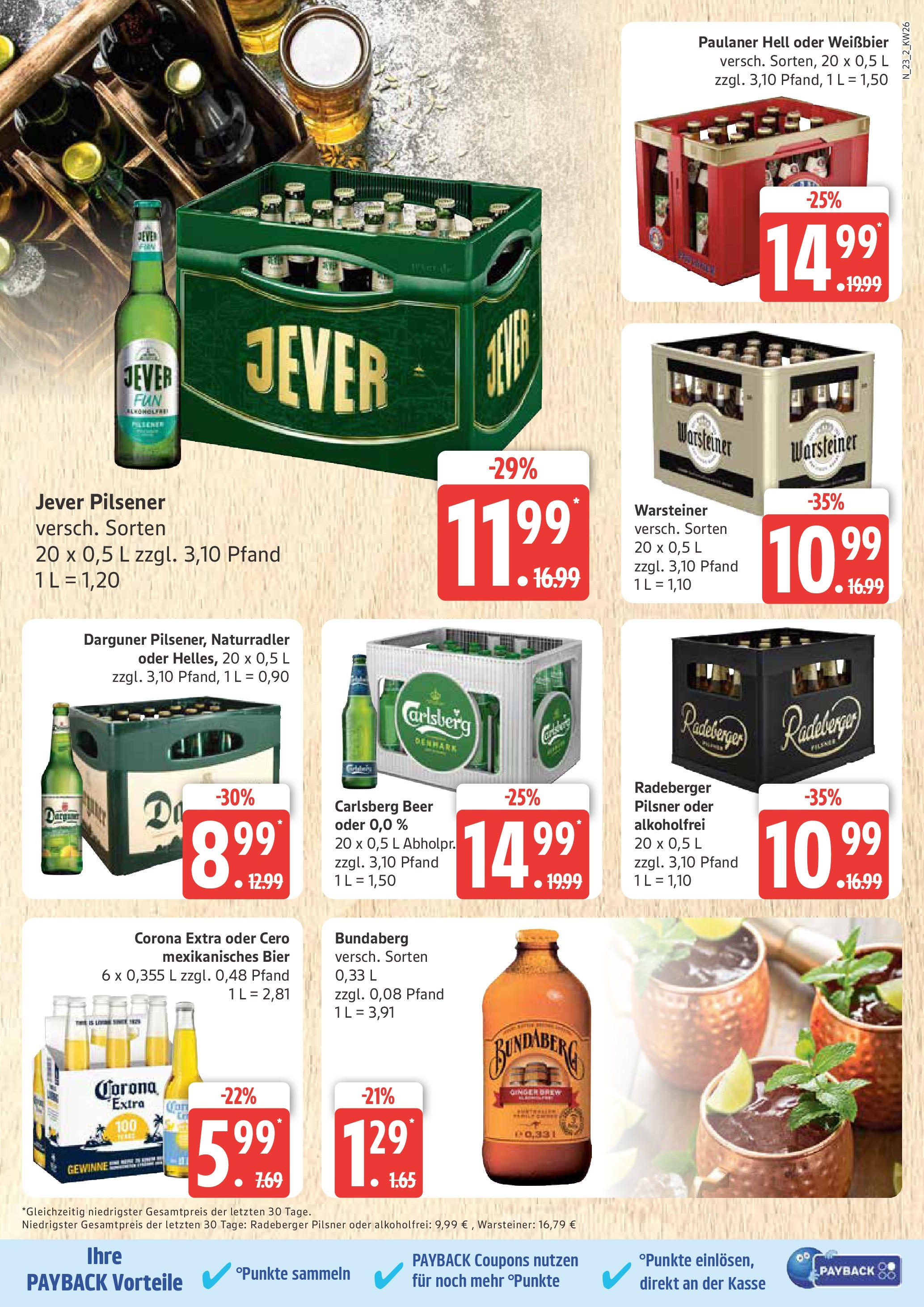 Marktkauf - Marktkauf: Wochenangebote (ab 22.06.2025) » Angebote online | Seite: 23 | Produkte: Warsteiner, Jever, Radeberger pilsner, Paulaner