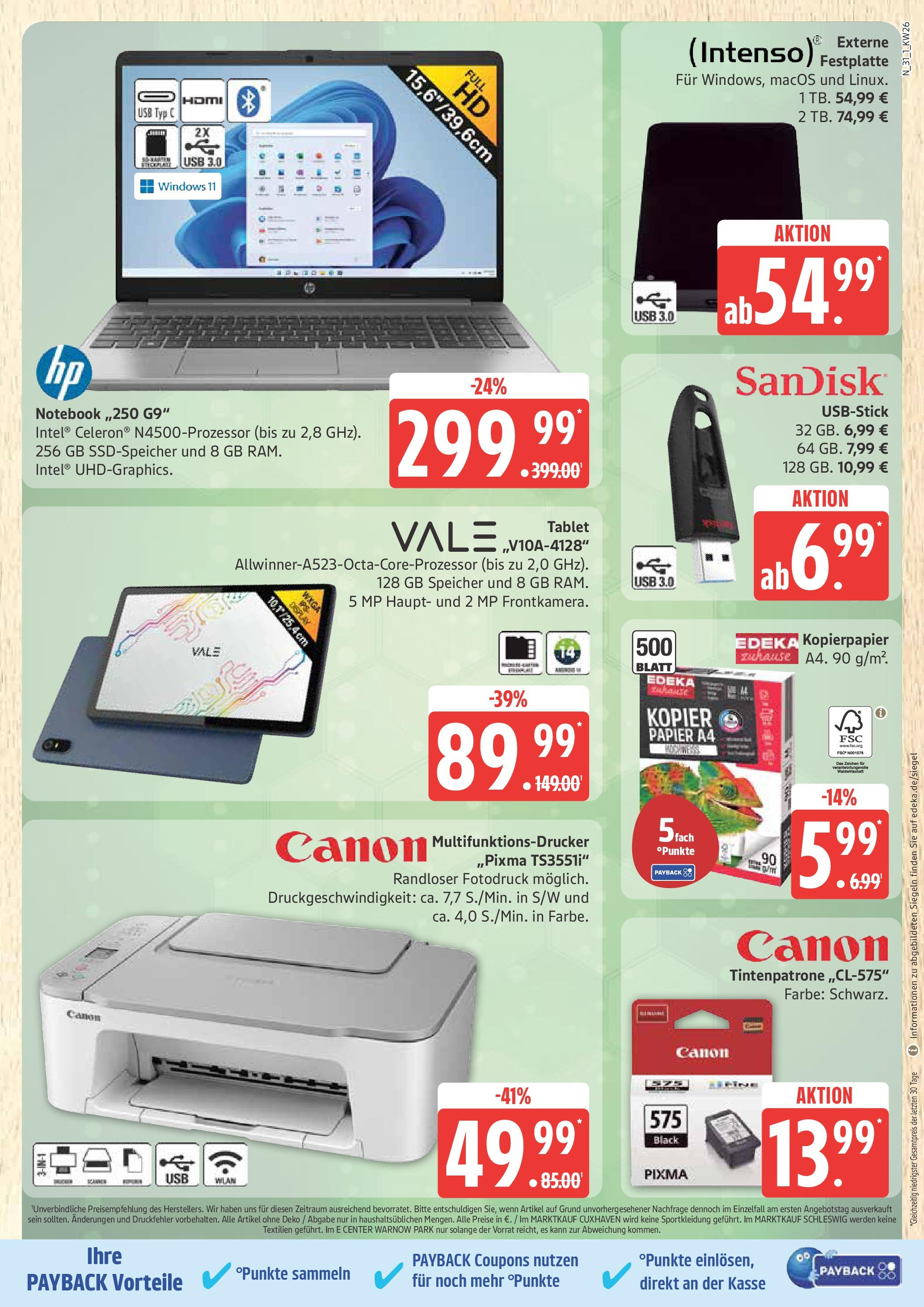 Marktkauf - Marktkauf: Wochenangebote (ab 22.06.2025) » Angebote online | Seite: 31 | Produkte: HP, USB, Laptop, Notebook