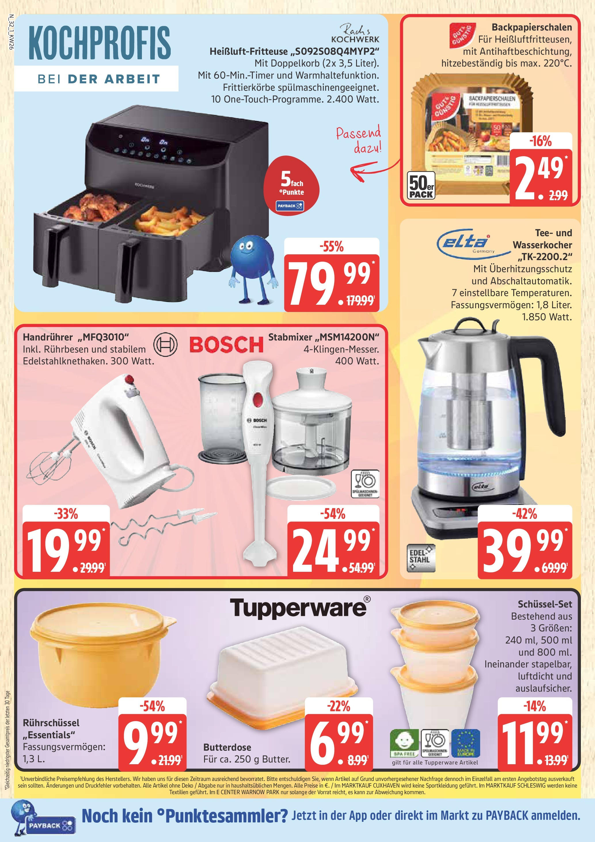 Marktkauf - Marktkauf: Wochenangebote (ab 22.06.2025) » Angebote online | Seite: 32 | Produkte: Bosch, Tee, Stabmixer, Heißluftfritteuse