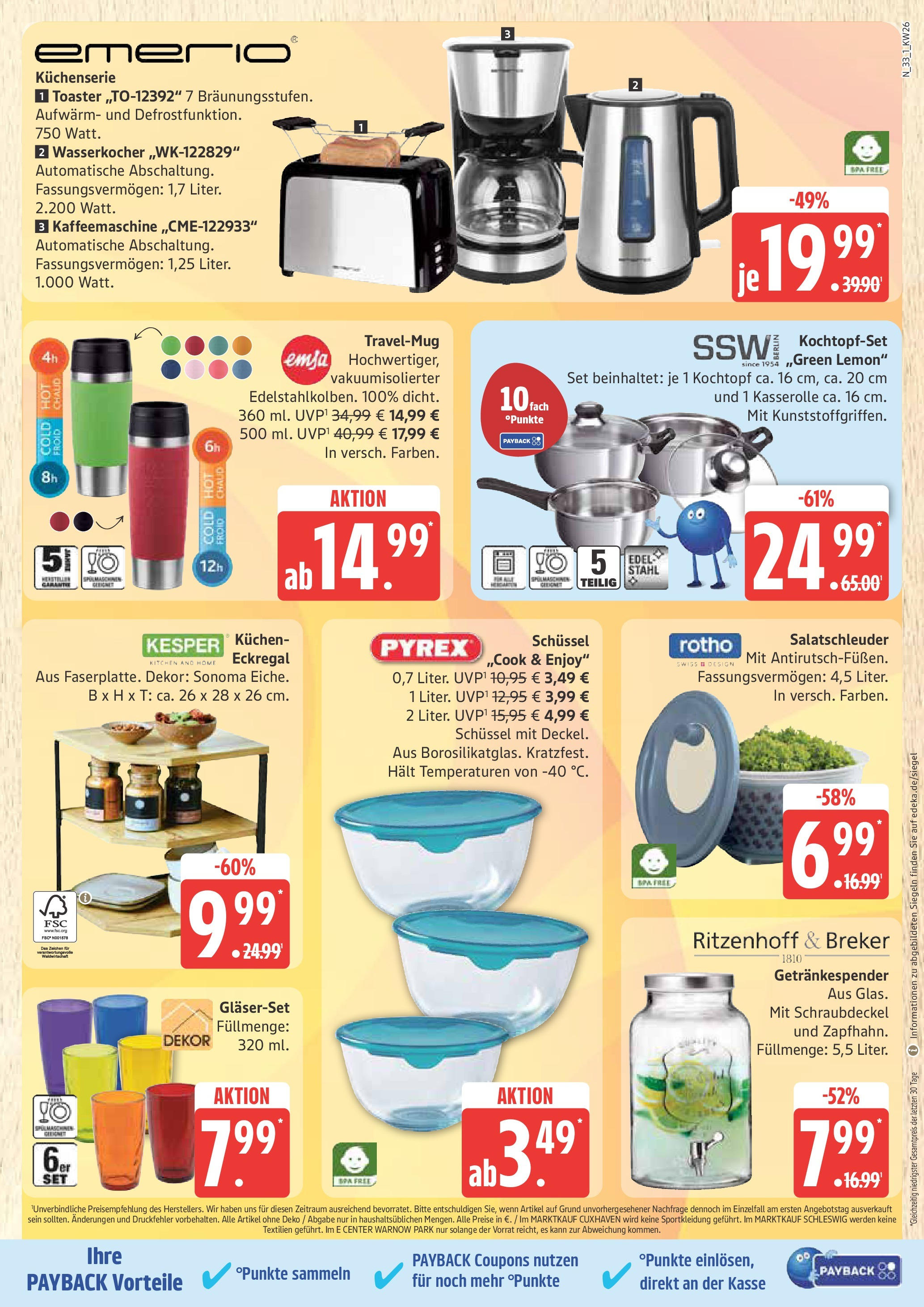 Marktkauf - Marktkauf: Wochenangebote (ab 22.06.2025) » Angebote online | Seite: 33 | Produkte: Kaffeemaschine, Toaster, Eckregal, Kuchen