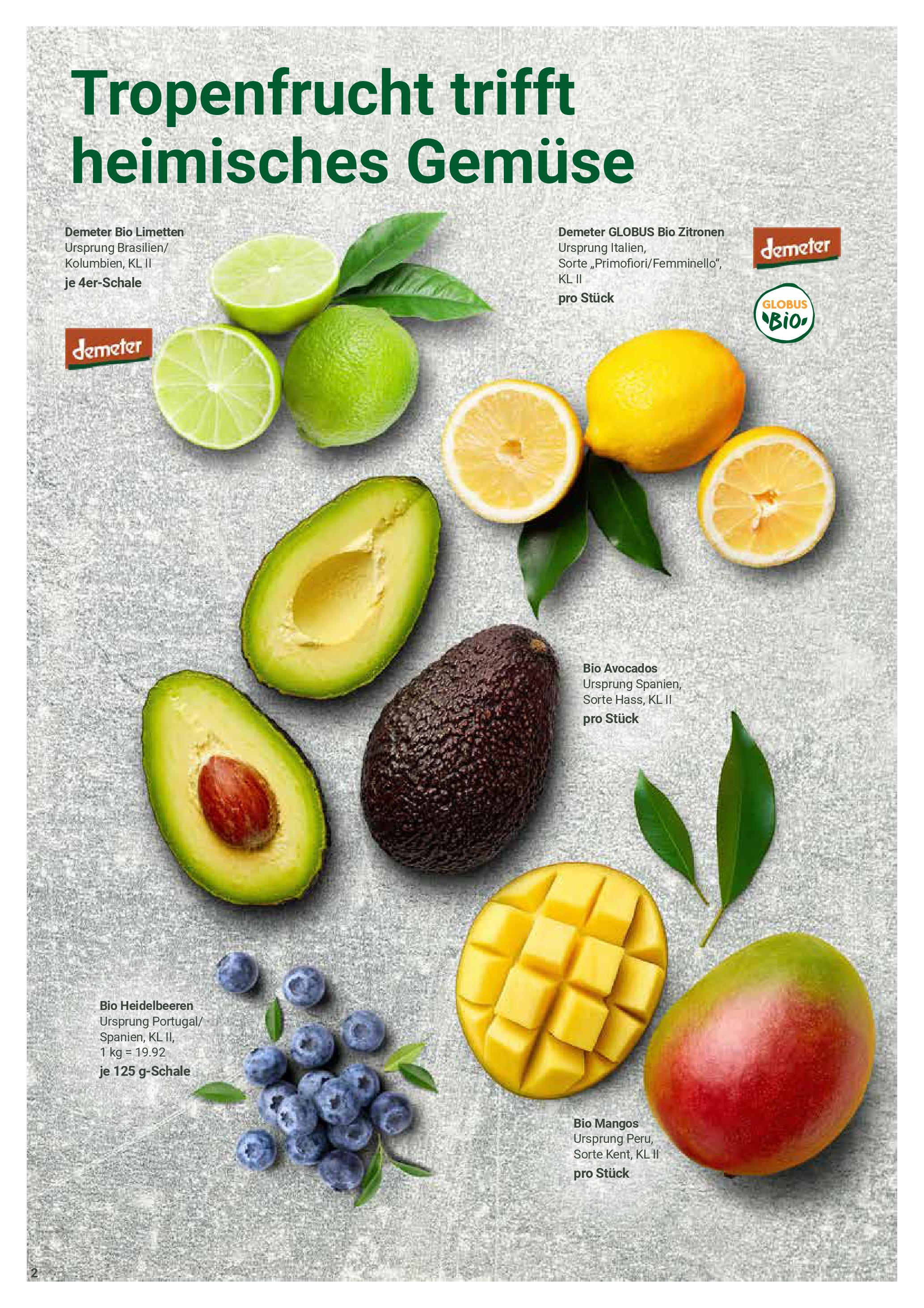 Globus prospekt Zell/mosel	 (ab 22.06.2025) » Angebote online | Seite: 2 | Produkte: Limetten, Heidelbeeren, Avocado, Mango