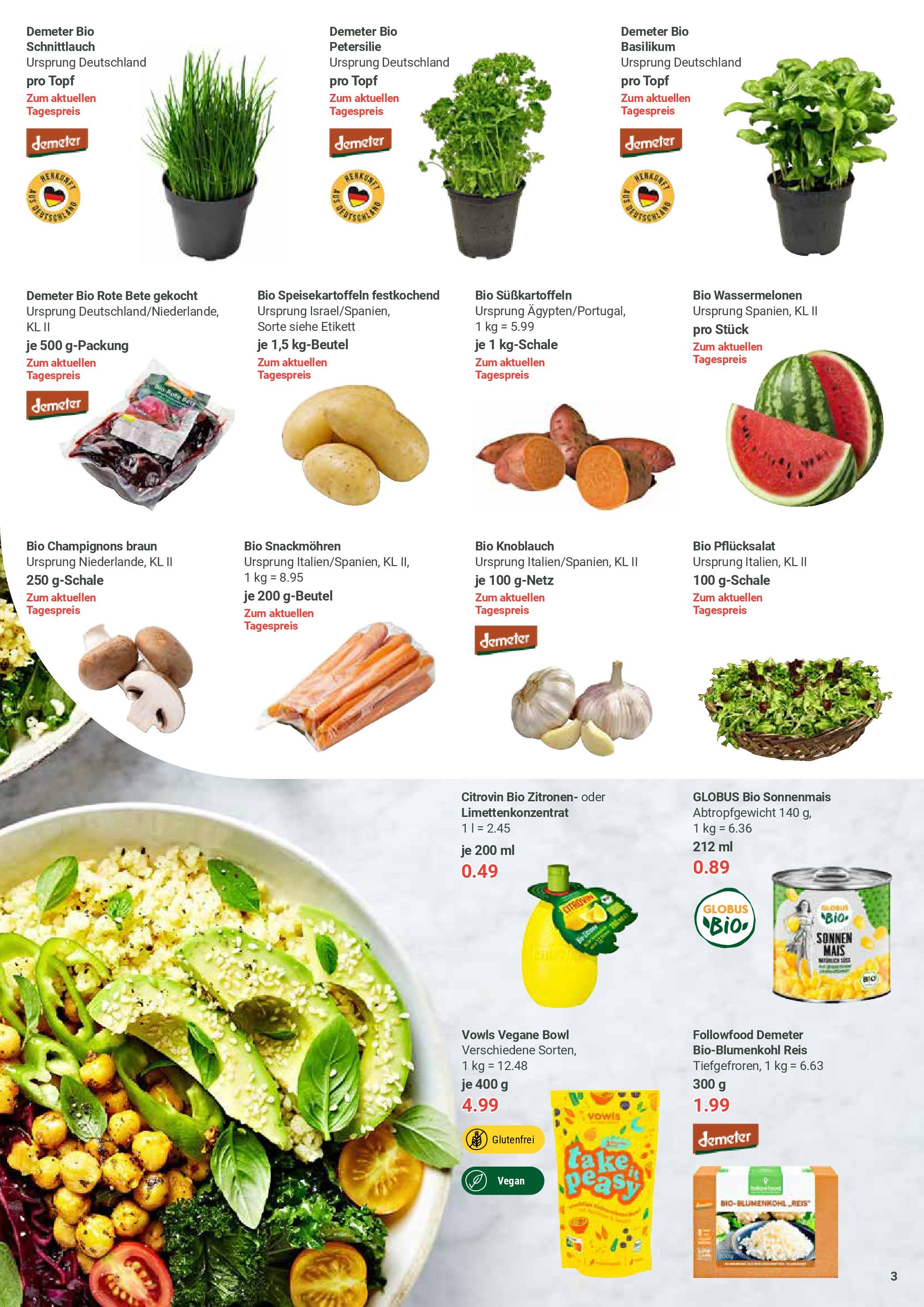 Globus prospekt Zell/mosel	 (ab 22.06.2025) » Angebote online | Seite: 3 | Produkte: Knoblauch, Petersilie, Reis, Zitronen