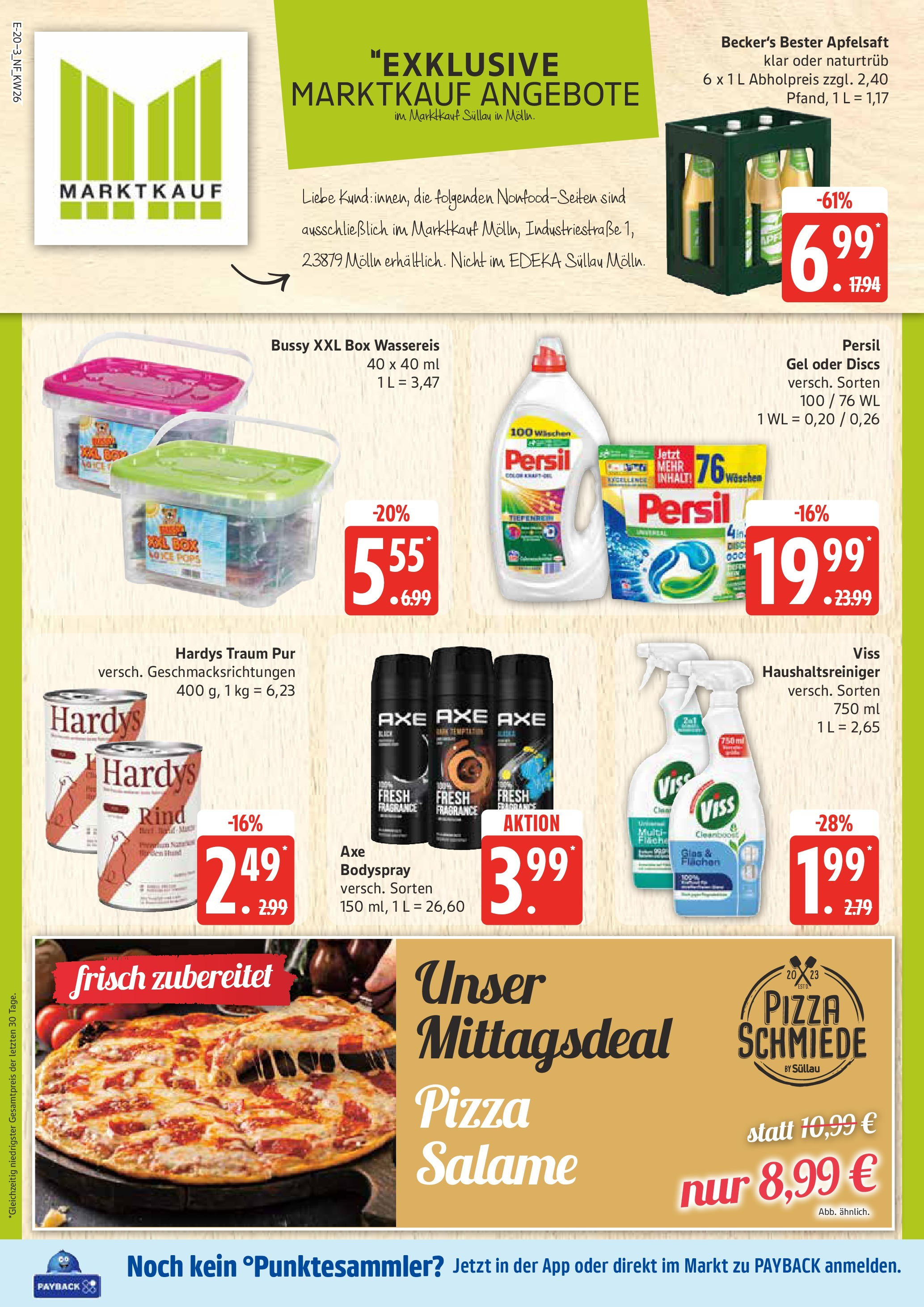 Marktkauf - Marktkauf: Wochenangebote (ab 22.06.2025) » Angebote online | Seite: 20 | Produkte: Box, Apfelsaft, Pizza, Persil
