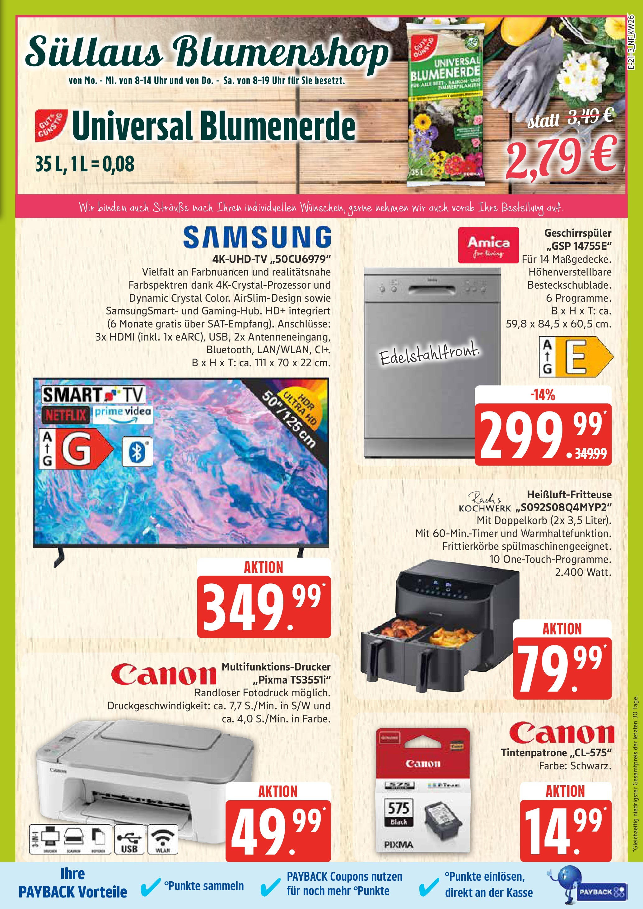 Marktkauf - Marktkauf: Wochenangebote (ab 22.06.2025) » Angebote online | Seite: 21 | Produkte: Samsung, Smart TV, Heißluftfritteuse, Uhr