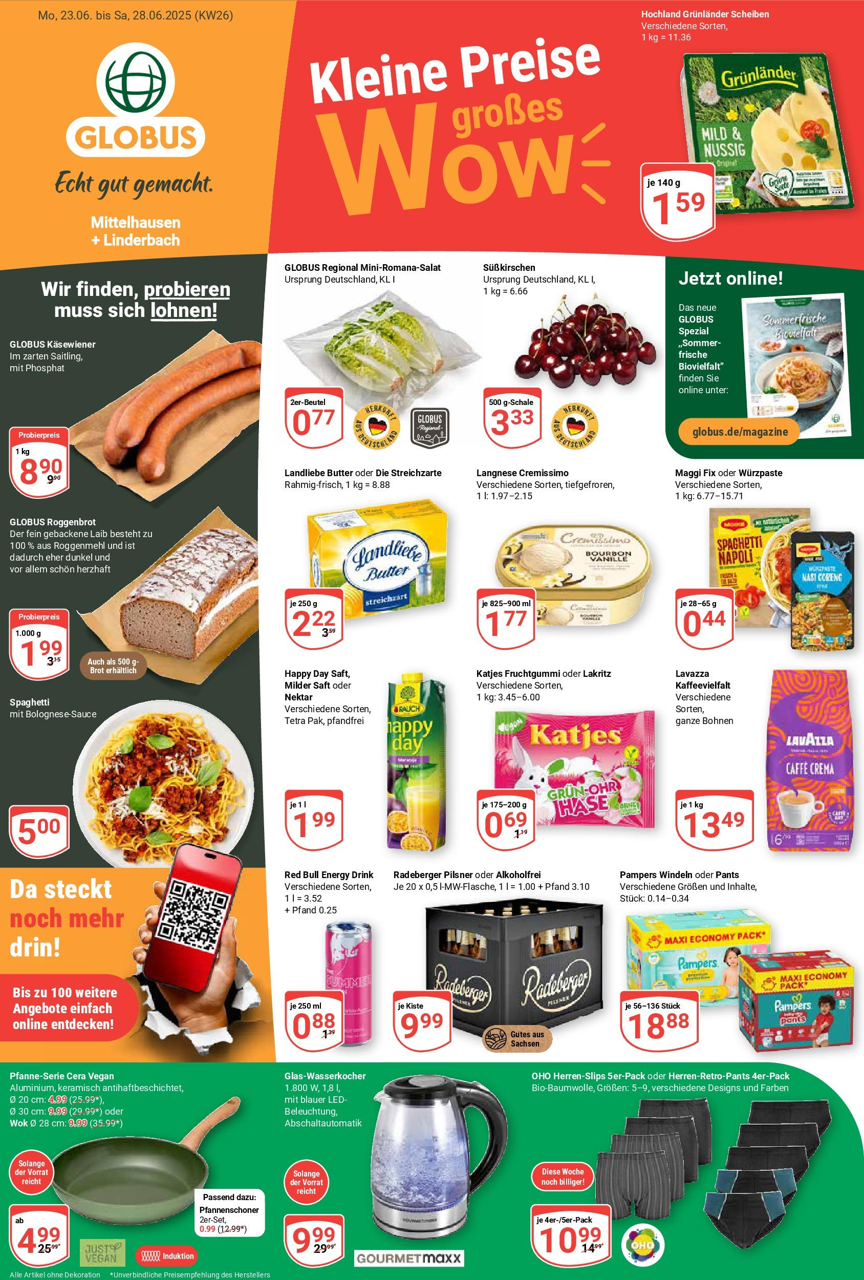 Globus prospekt Mittelhausen	 (ab 22.06.2025) » Angebote online | Seite: 5 | Produkte: Langnese cremissimo, Cremissimo, Maggi, Butter