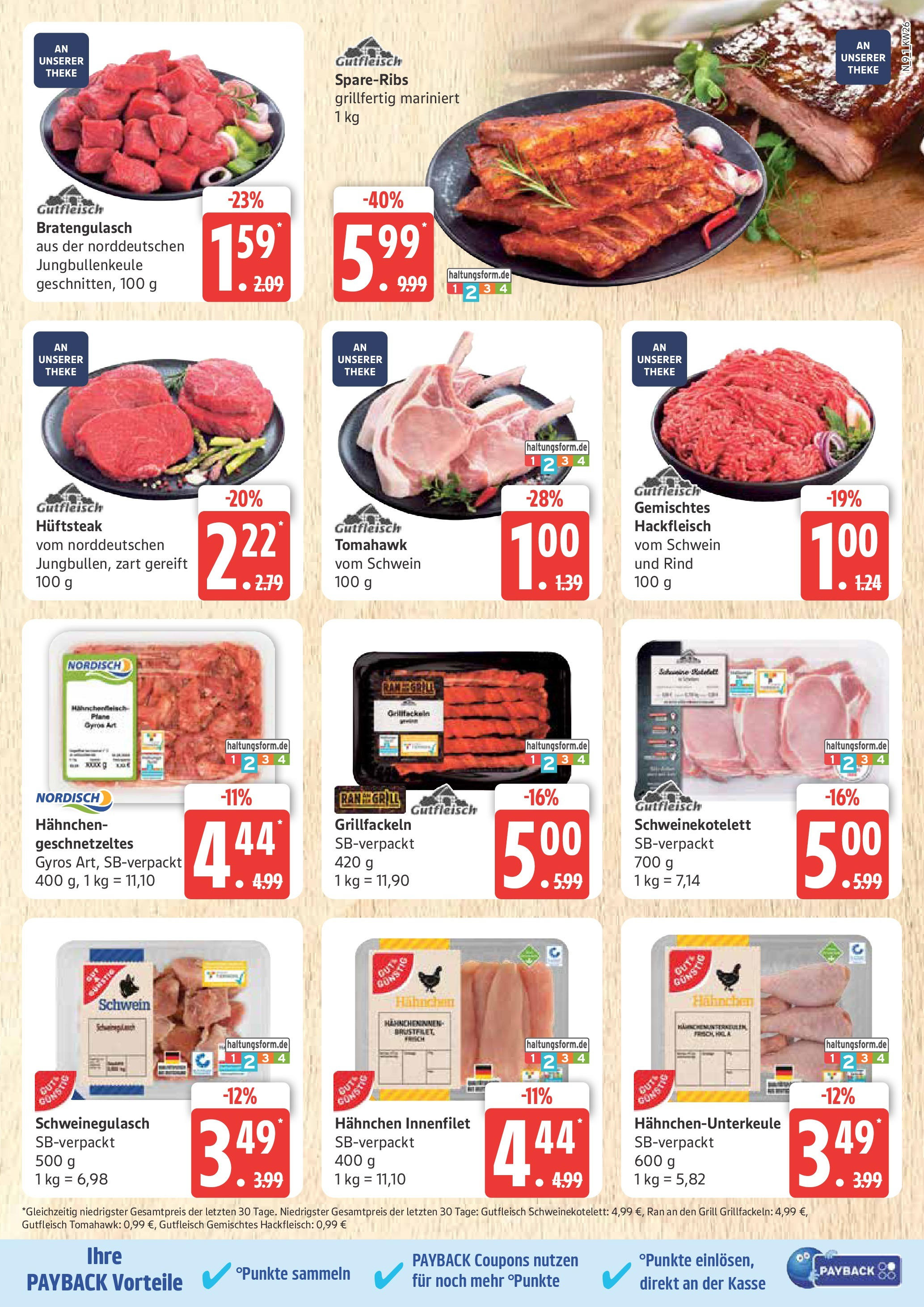 Marktkauf - Marktkauf: Wochenangebote (ab 22.06.2025) » Angebote online | Seite: 9 | Produkte: Schweinegulasch, Hahnchen, Gyros, Hackfleisch