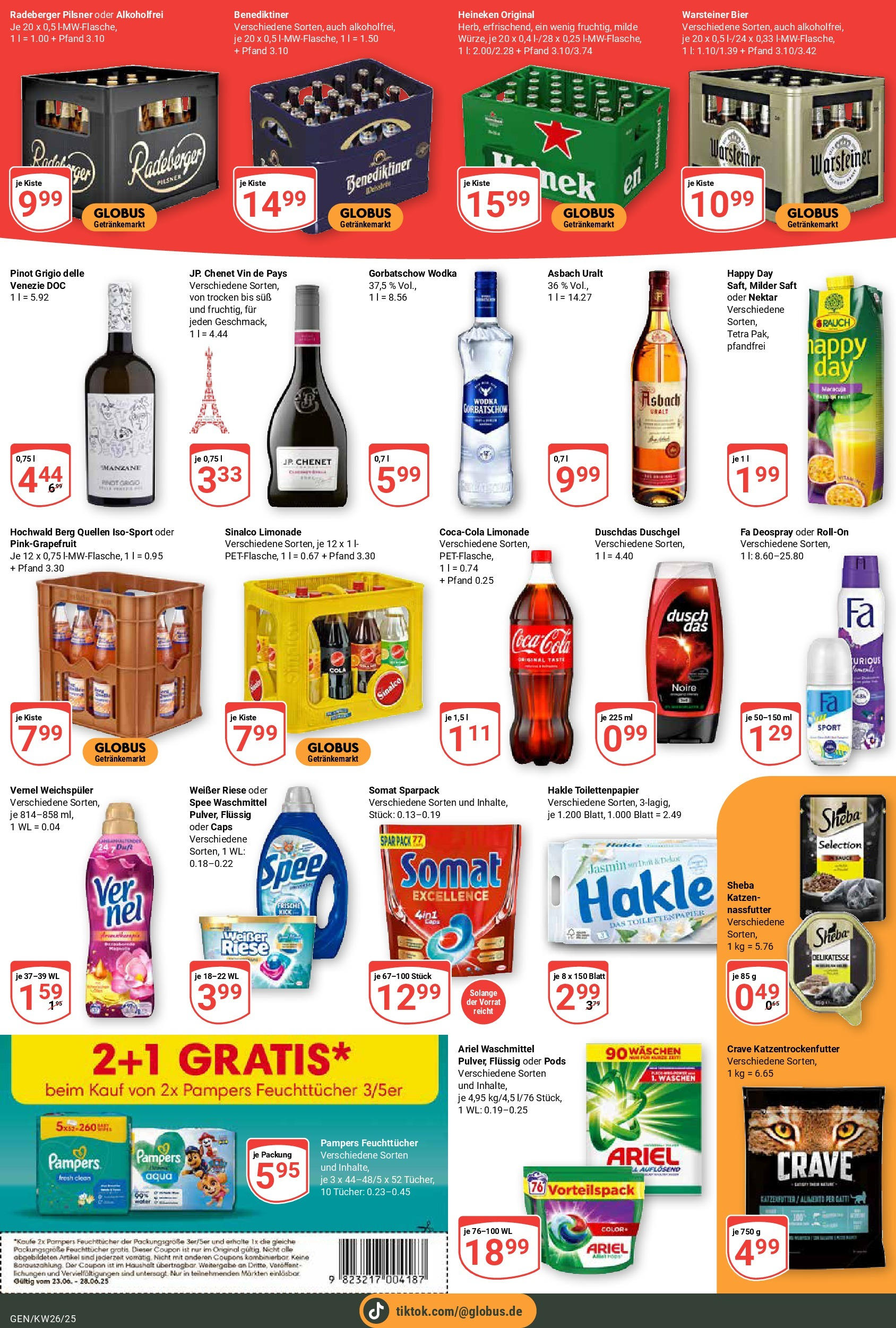 Globus prospekt Gensingen	 (ab 22.06.2025) » Angebote online | Seite: 8 | Produkte: Limonade, Duschgel, Waschmittel, Radeberger pilsner
