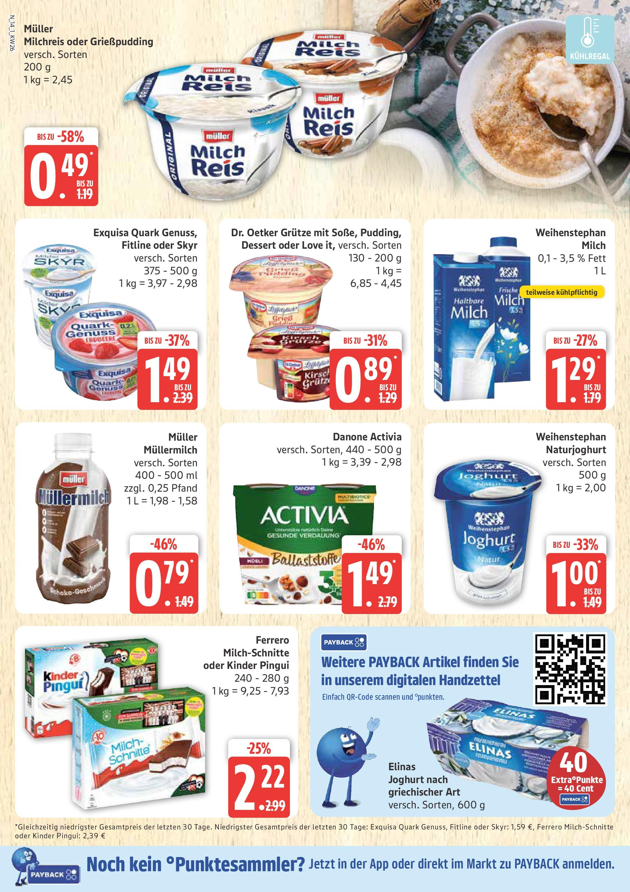 Marktkauf - Marktkauf: Wochenangebote (ab 22.06.2025) » Angebote online | Seite: 14 | Produkte: Milch, Skyr, Reis, Ferrero milchschnitte