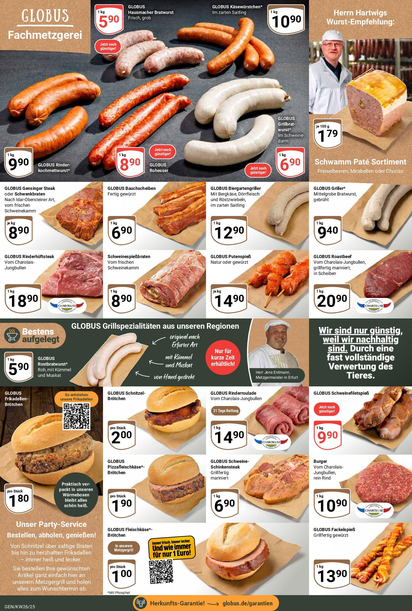 Globus prospekt Gensingen	 (ab 22.06.2025) » Angebote online | Seite: 11 | Produkte: Burger, Schnitzel, Roastbeef, Steak