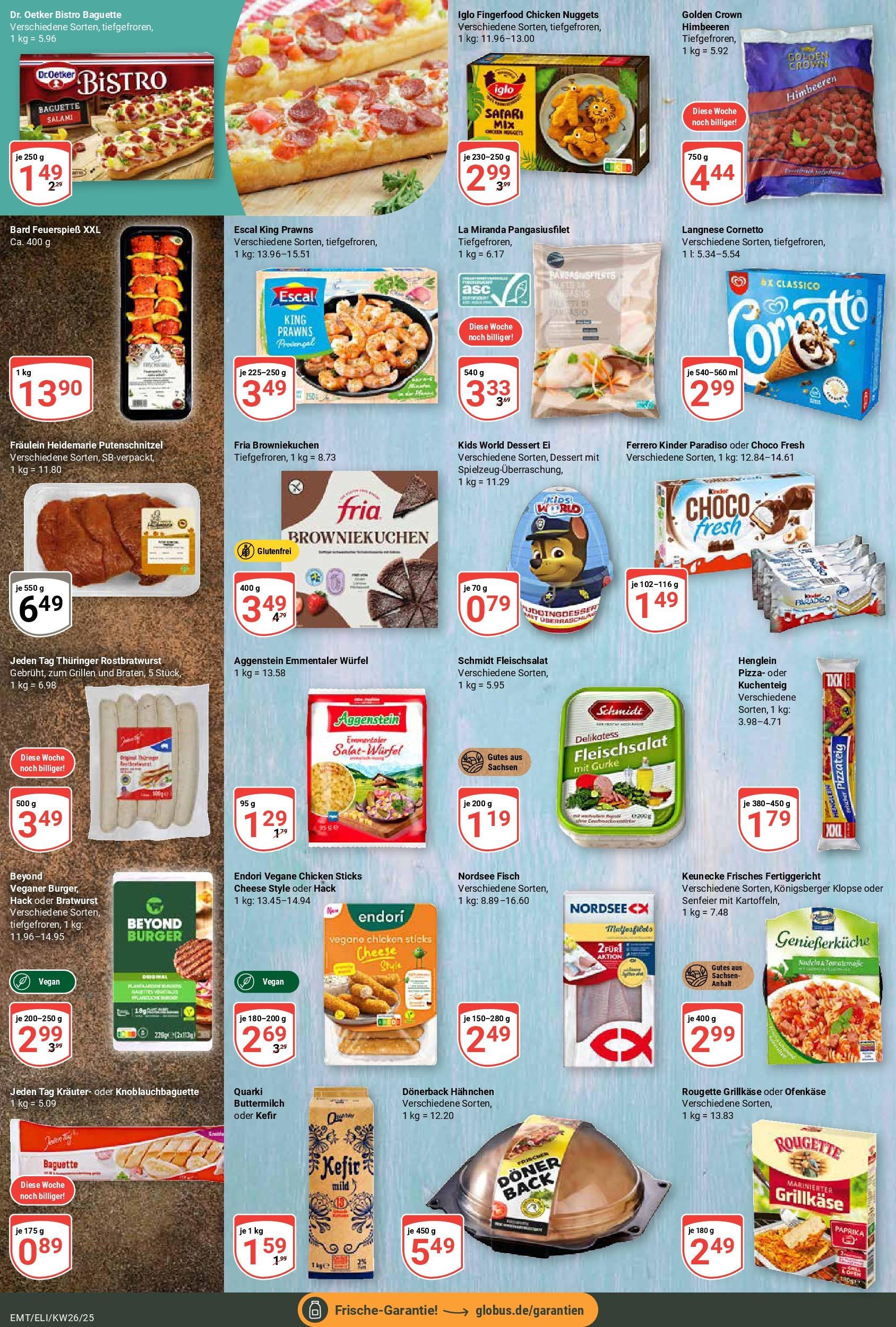 Globus prospekt Mittelhausen	 (ab 22.06.2025) » Angebote online | Seite: 12 | Produkte: Buttermilch, Iglo, Bratwurst, Burger