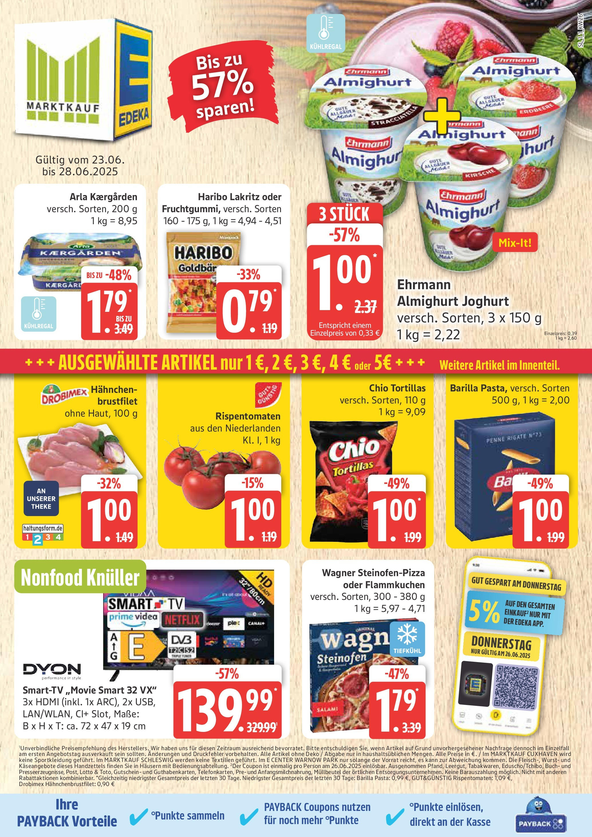 Marktkauf - Marktkauf: Wochenangebote (ab 22.06.2025) » Angebote online | Seite: 1 | Produkte: Ehrmann almighurt, Wurst, Pasta, Chips