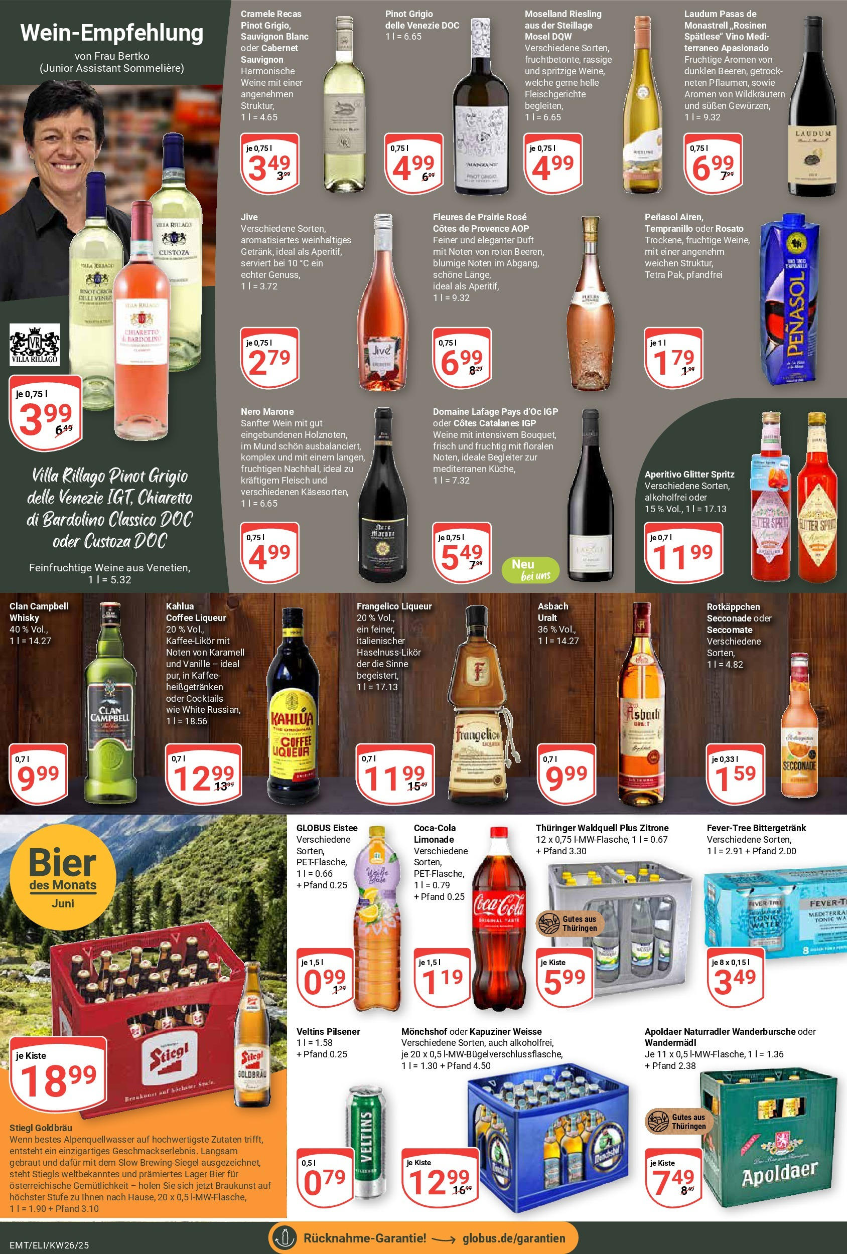 Globus prospekt Mittelhausen	 (ab 22.06.2025) » Angebote online | Seite: 19 | Produkte: Cola, Duft, Zitrone, Fleisch
