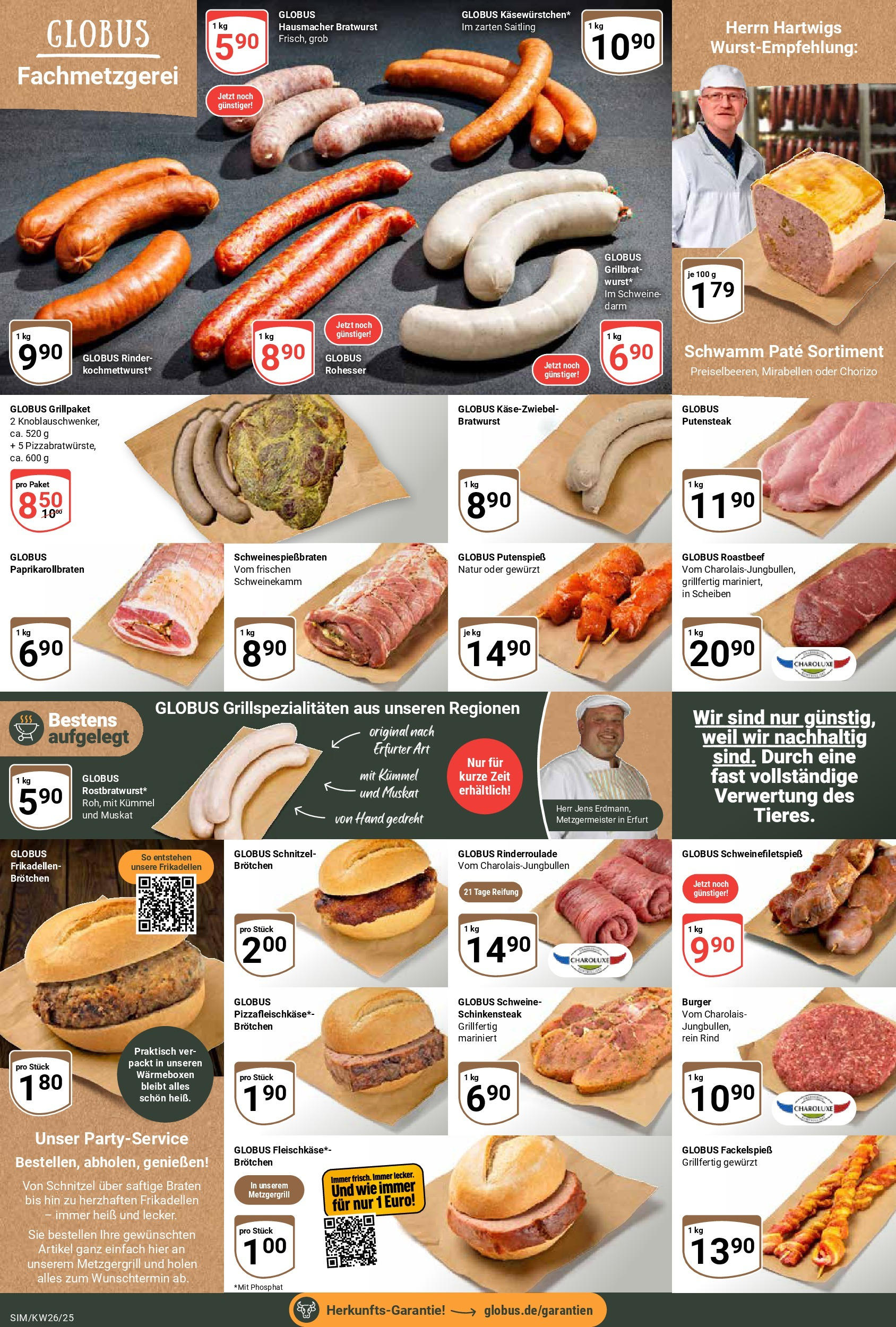 Globus prospekt Simmern	 (ab 22.06.2025) » Angebote online | Seite: 12 | Produkte: Bratwurst, Schnitzel, Roastbeef, Steak