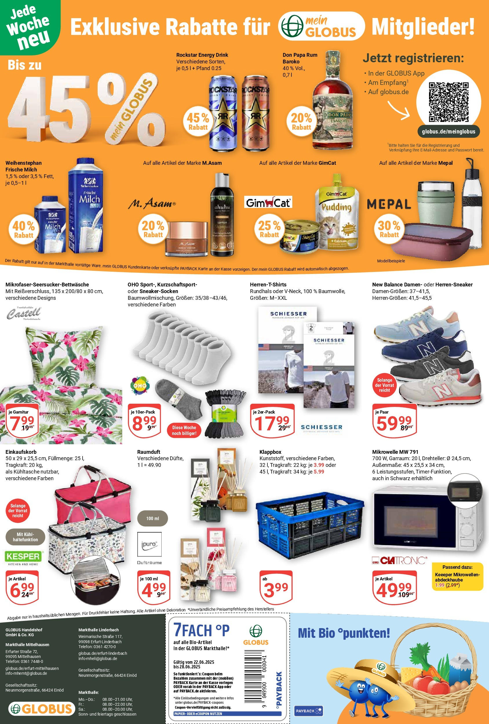 Globus prospekt Mittelhausen	 (ab 22.06.2025) » Angebote online | Seite: 26 | Produkte: T-Shirt, Milch, Energy, Rum