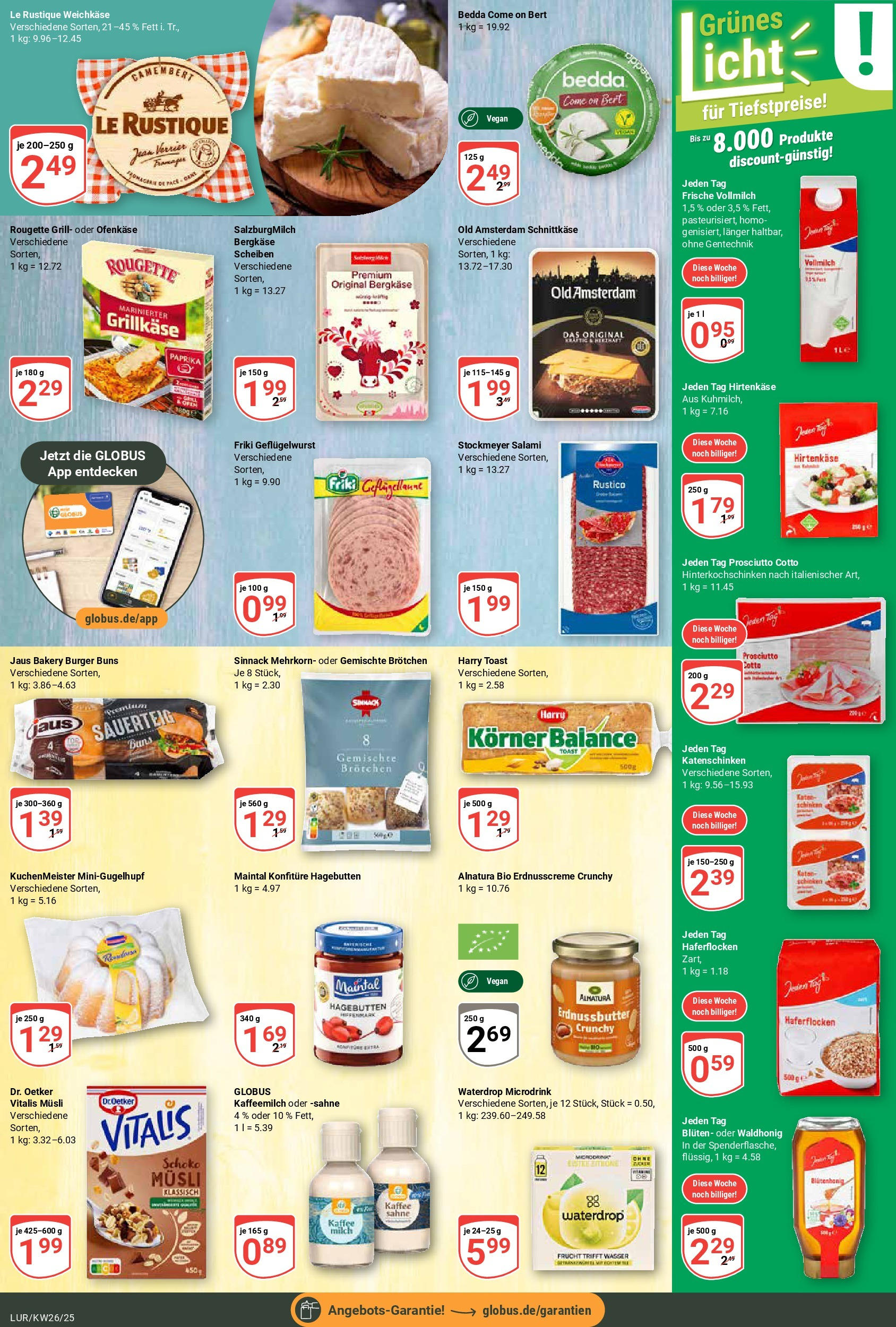 Globus prospekt Hamburg	 (ab 23.06.2025) » Angebote online | Seite: 13 | Produkte: Feta, Butter, Schinken, Sahne