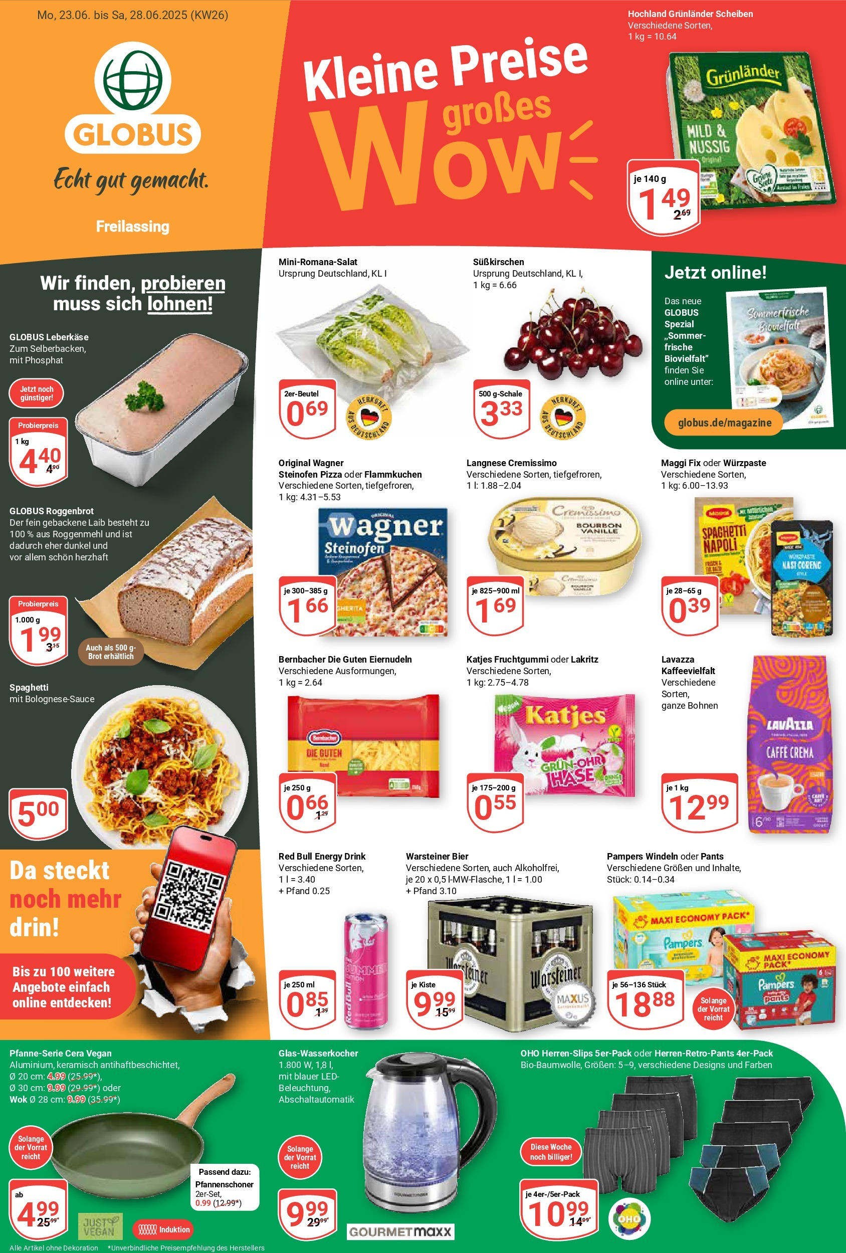 Globus prospekt Freilassing	 (ab 22.06.2025) » Angebote online | Seite: 1 | Produkte: Lavazza, Langnese cremissimo, Bier, Warsteiner