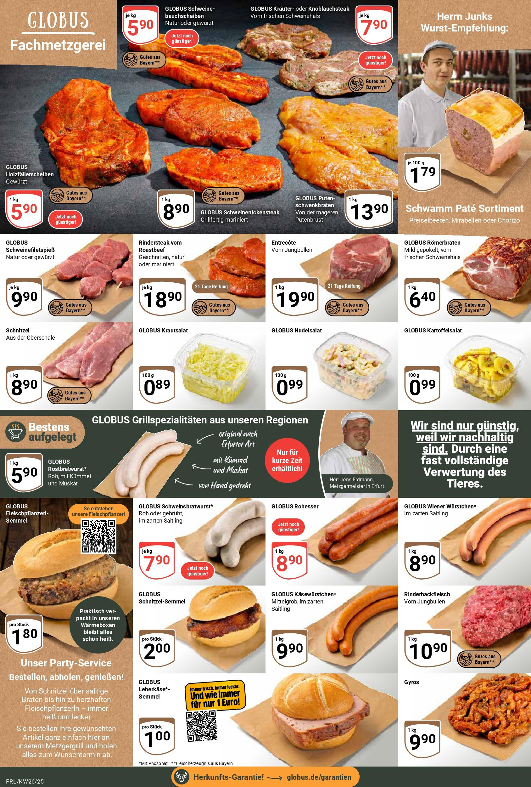 Globus prospekt Freilassing	 (ab 22.06.2025) » Angebote online | Seite: 6 | Produkte: Roastbeef, Pasta, Steak, Leberkase