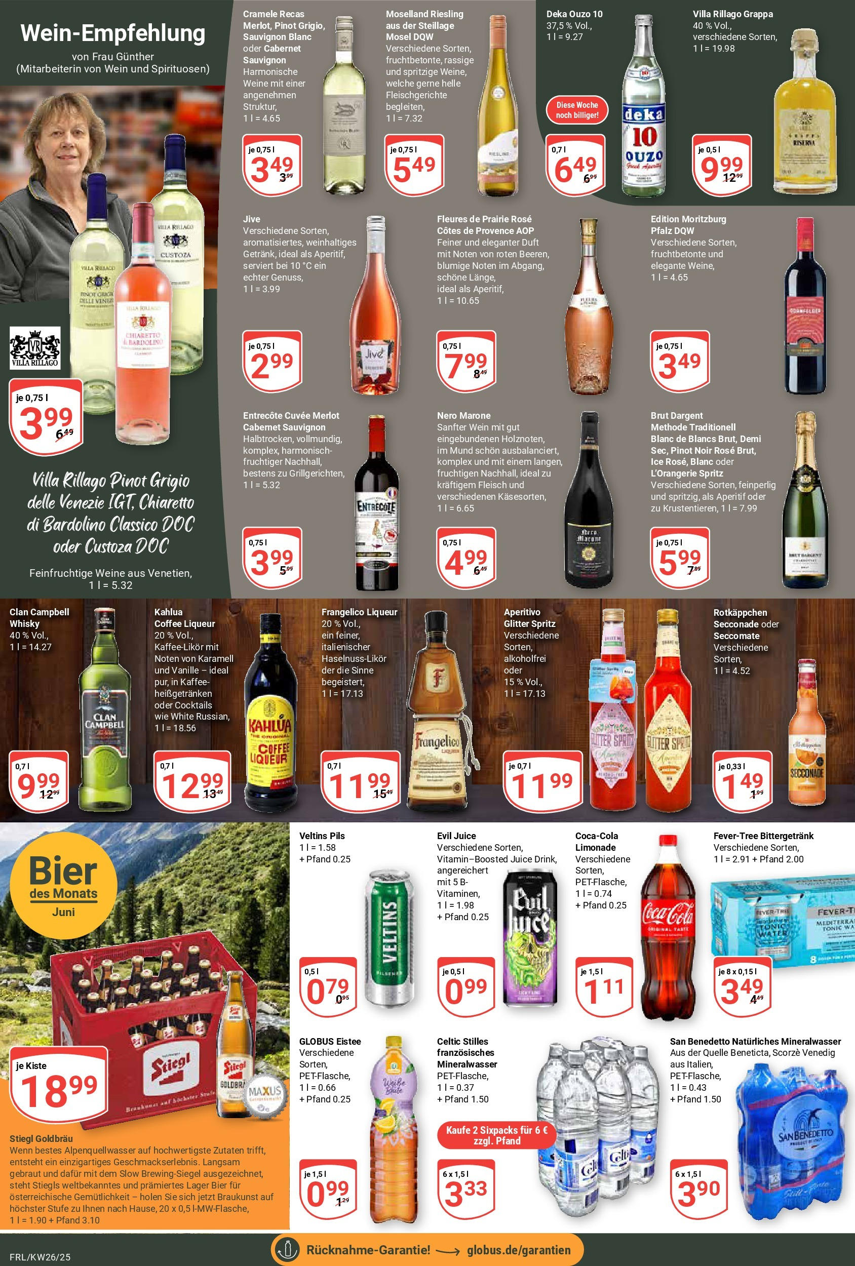 Globus prospekt Freilassing	 (ab 22.06.2025) » Angebote online | Seite: 12 | Produkte: Coca cola, Cola, Rotkäppchen, Brut dargent