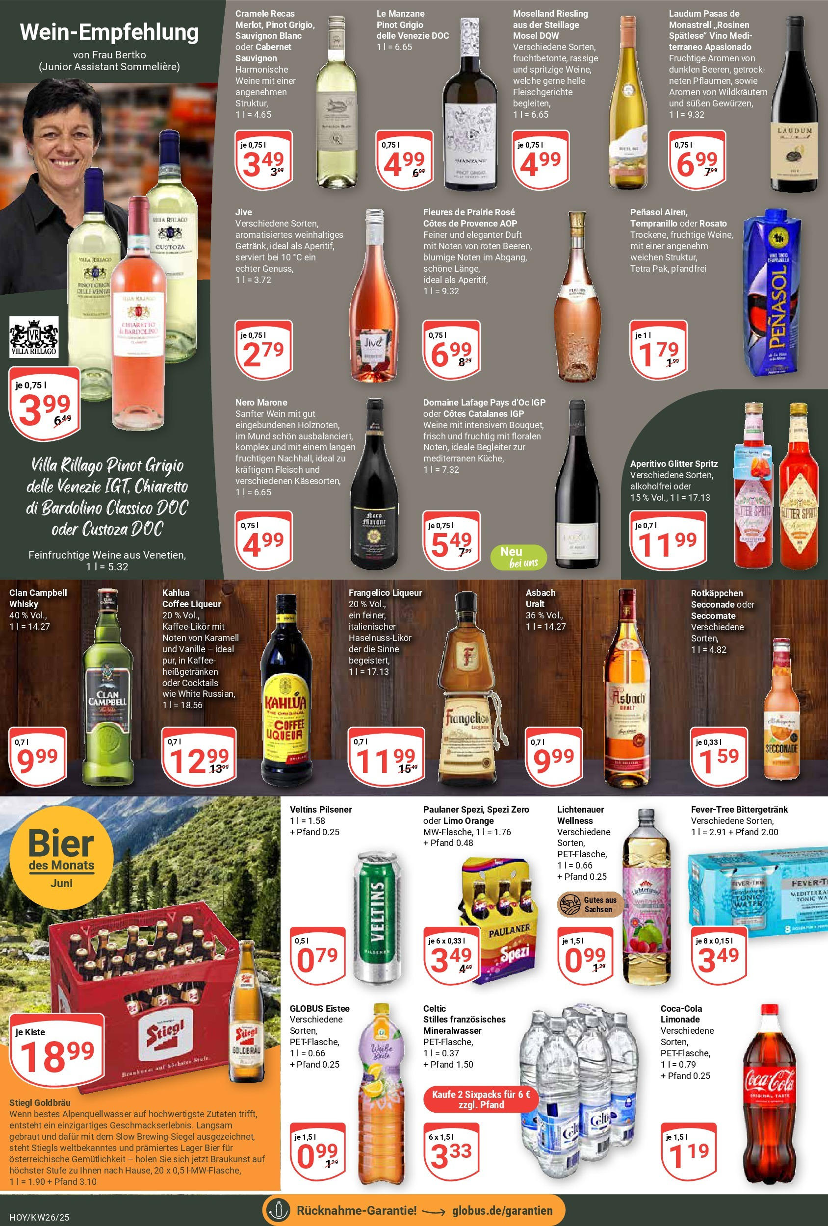 Globus prospekt Hoyerswerda	 (ab 22.06.2025) » Angebote online | Seite: 20 | Produkte: Duft, Wein, Veltins, Asbach
