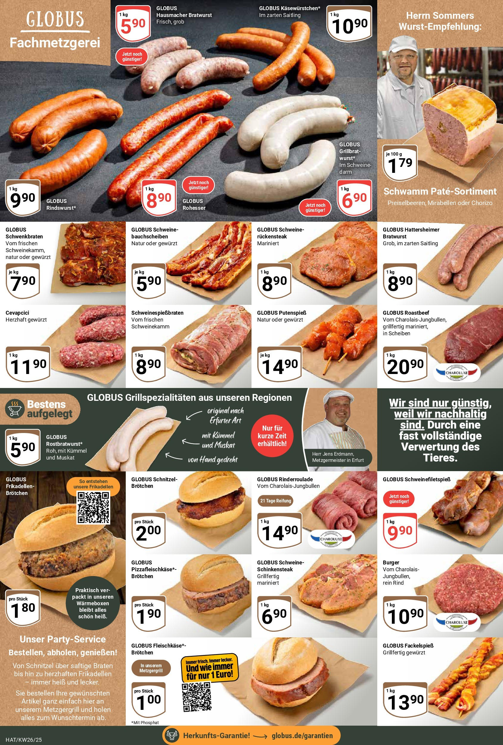 Globus prospekt Hattersheim	 (ab 22.06.2025) » Angebote online | Seite: 12 | Produkte: Bratwurst, Burger, Roastbeef, Steak