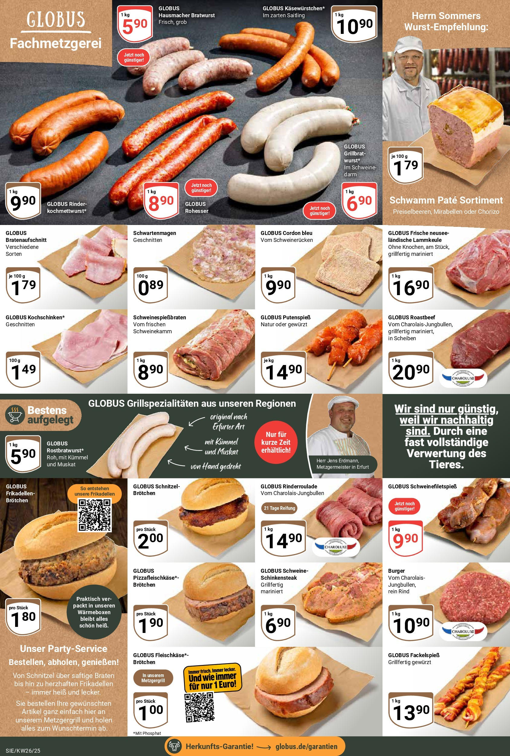 Globus prospekt Siegen	 (ab 22.06.2025) » Angebote online | Seite: 11 | Produkte: Bratwurst, Schnitzel, Schweinerucken, Steak