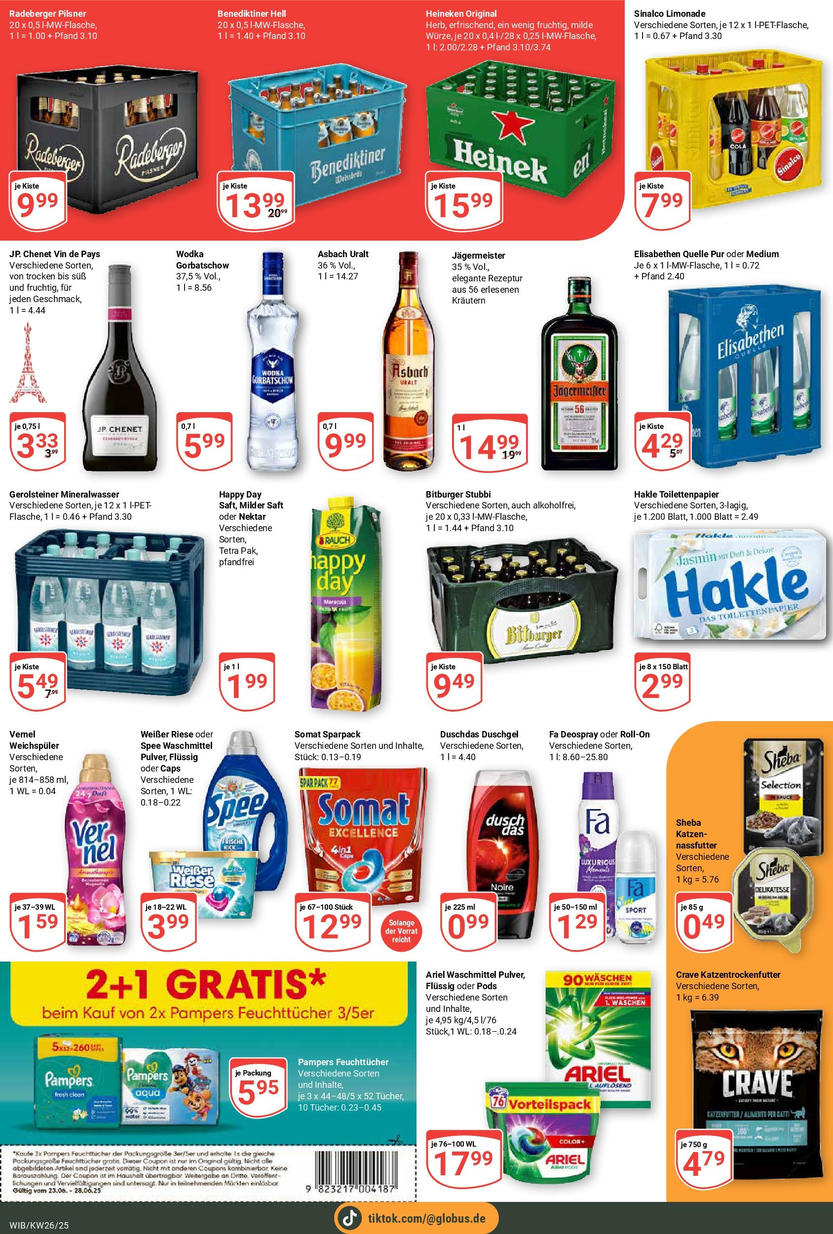 Globus prospekt Wiesbaden-Nordenstadt	 (ab 22.06.2025) » Angebote online | Seite: 7 | Produkte: Pampers, Duschgel, Spee, Duschdas
