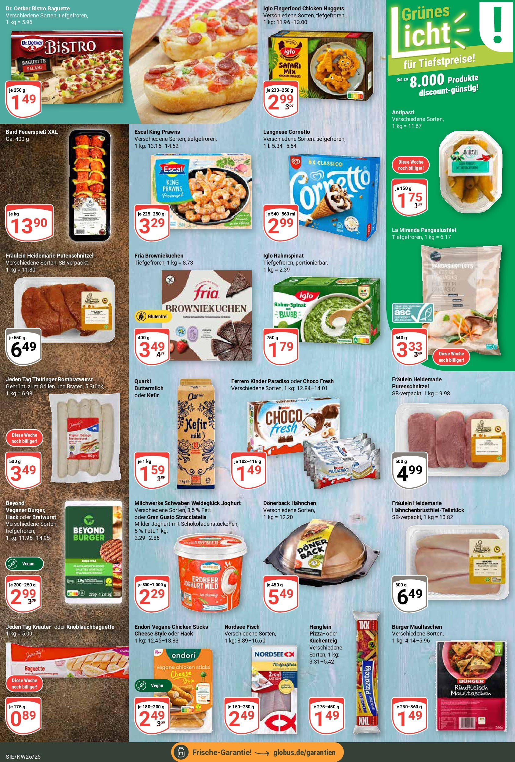 Globus prospekt Siegen	 (ab 22.06.2025) » Angebote online | Seite: 14 | Produkte: Hahnchen, Kefir, Iglo, Baguette