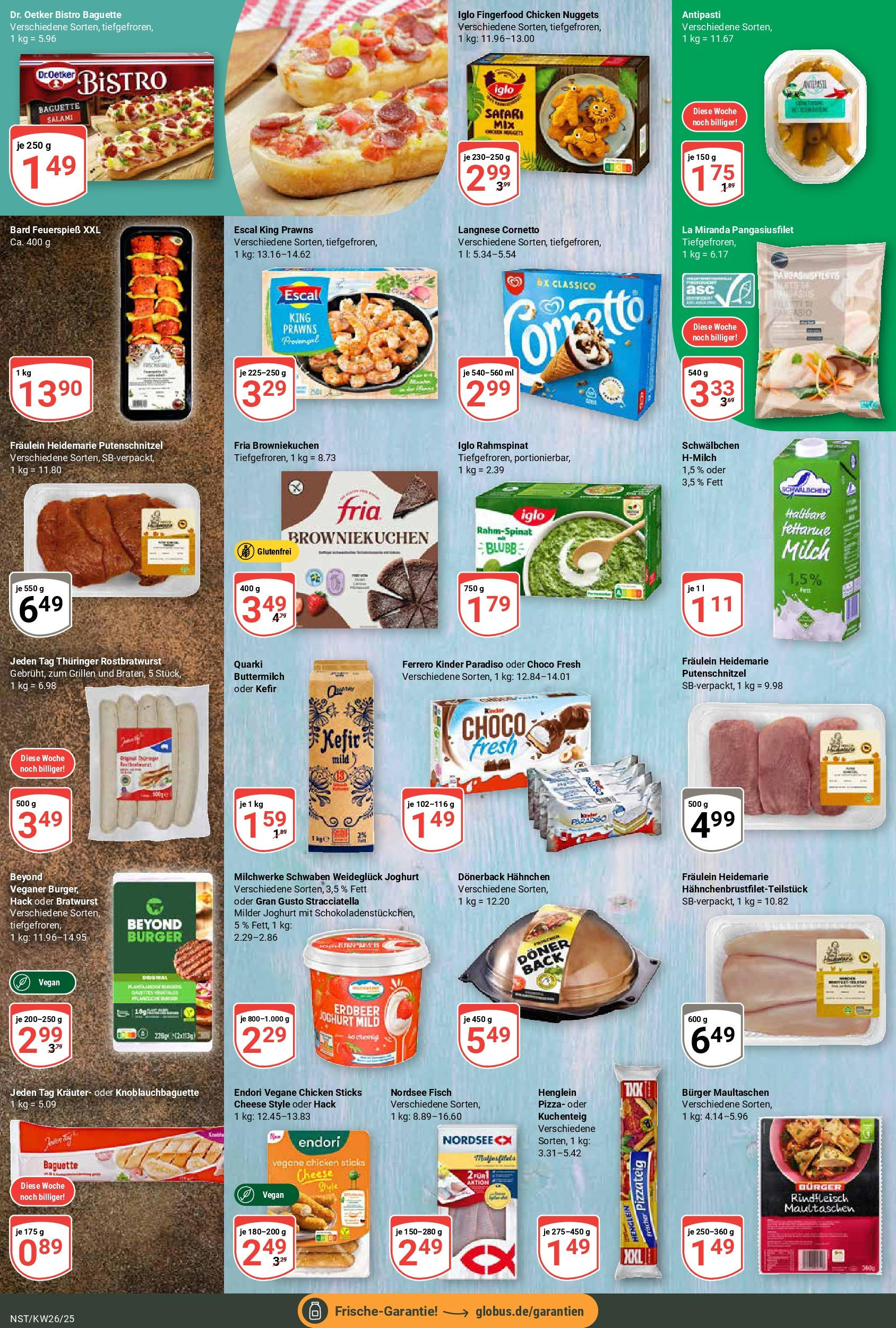 Globus prospekt Neustadt	 (ab 22.06.2025) » Angebote online | Seite: 14 | Produkte: Hahnchen, Bratwurst, Burger, Baguette