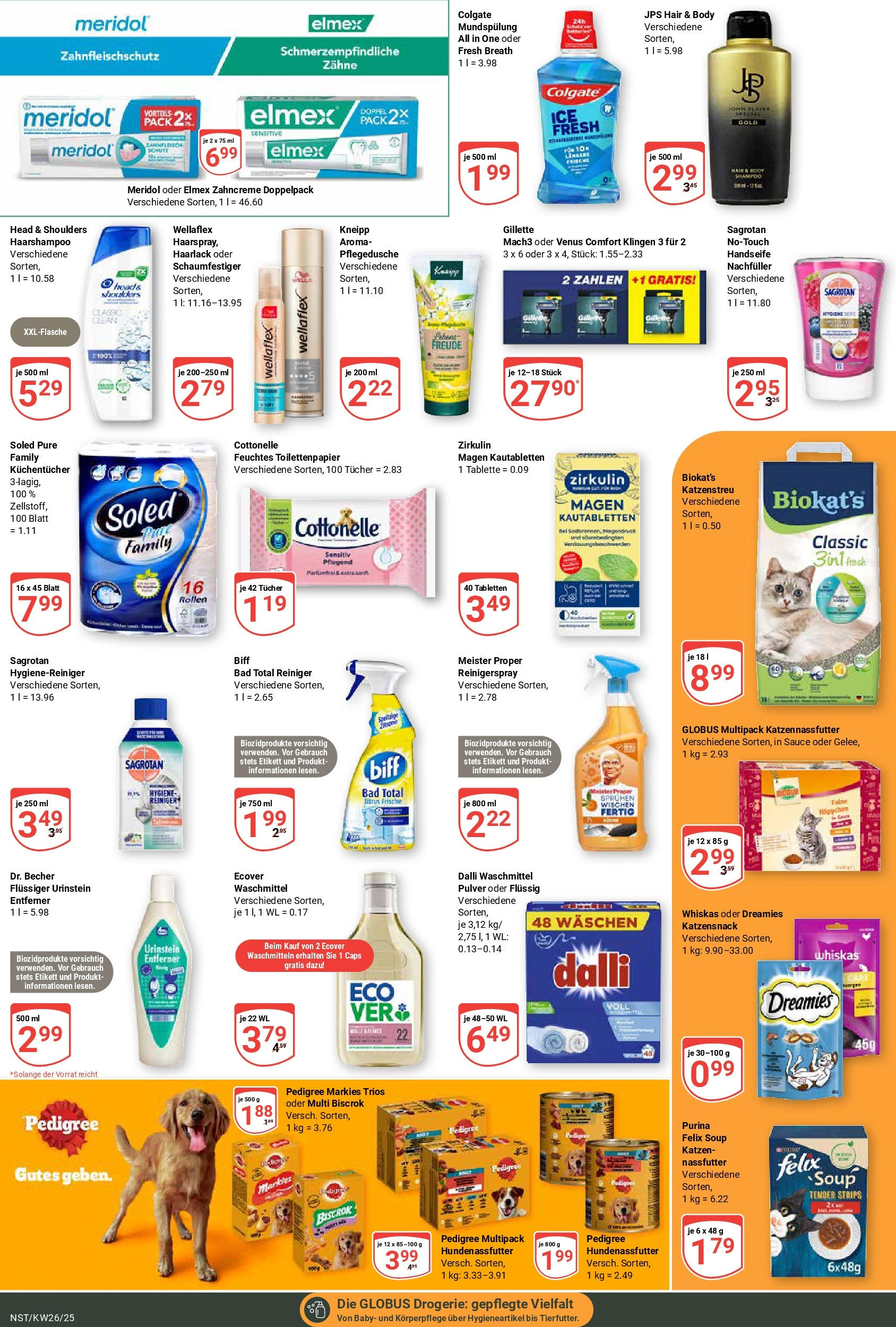 Globus prospekt Neustadt	 (ab 22.06.2025) » Angebote online | Seite: 18 | Produkte: Waschmittel, Shower Gel, Pedigree, Toilettenpapier