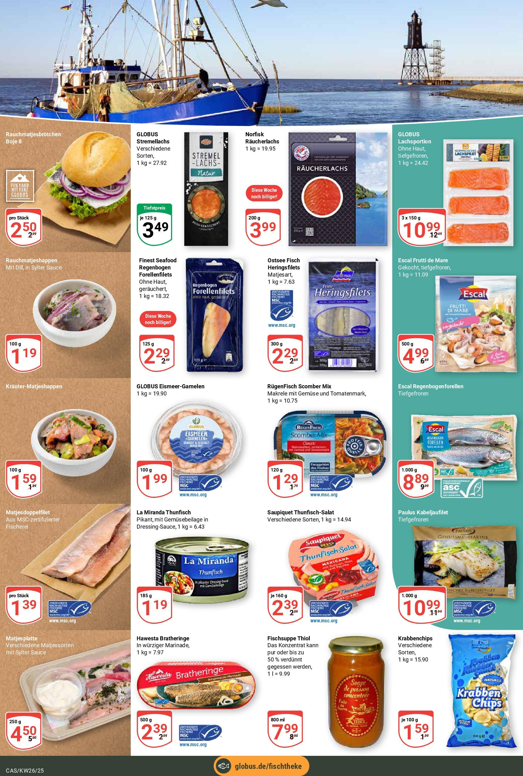 Globus prospekt Castrop-Rauxel	 (ab 22.06.2025) » Angebote online | Seite: 9 | Produkte: Garnelen, Lachs, Räucherlachs, Chips