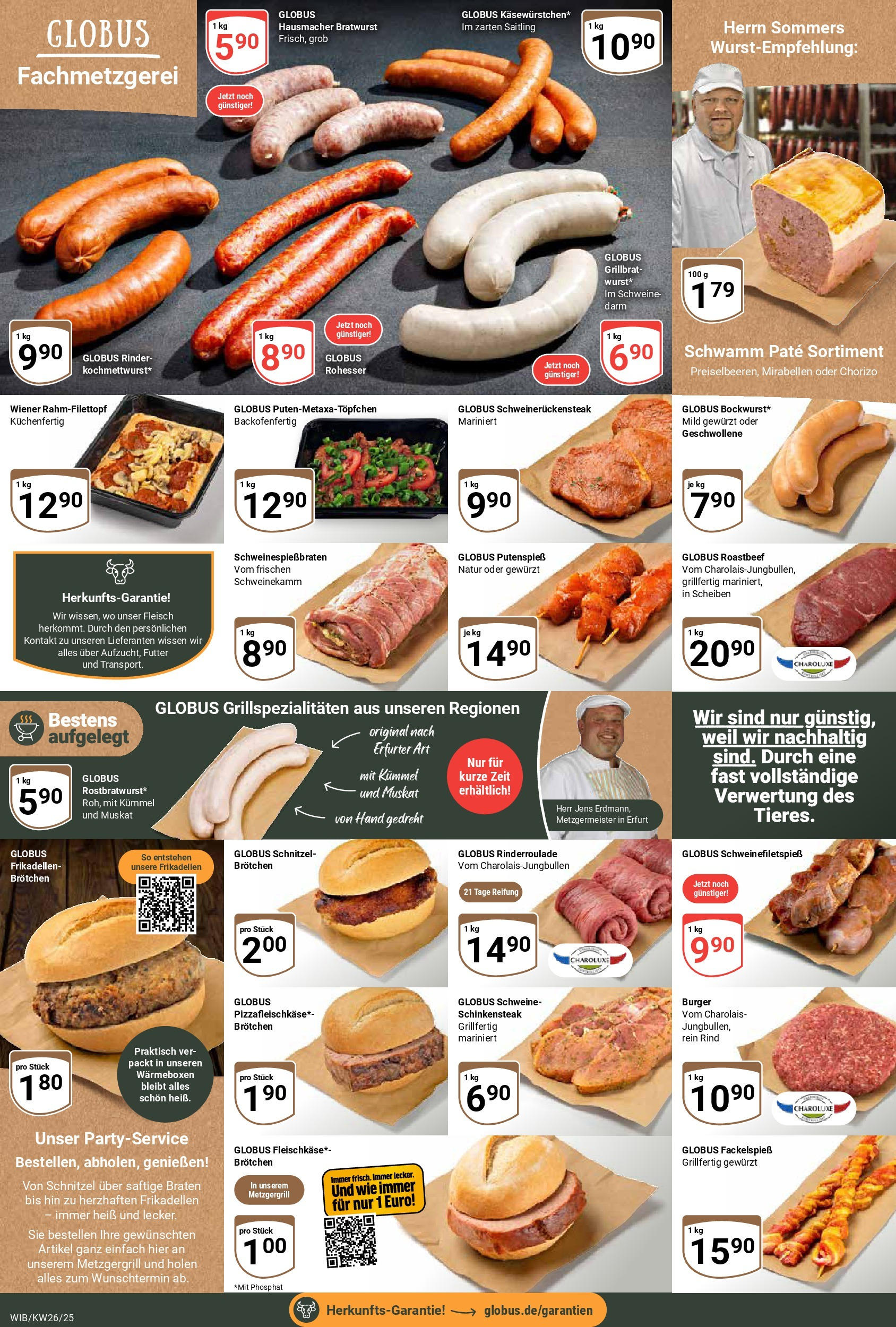 Globus prospekt Wiesbaden-Nordenstadt	 (ab 22.06.2025) » Angebote online | Seite: 13 | Produkte: Bratwurst, Burger, Schnitzel, Roastbeef