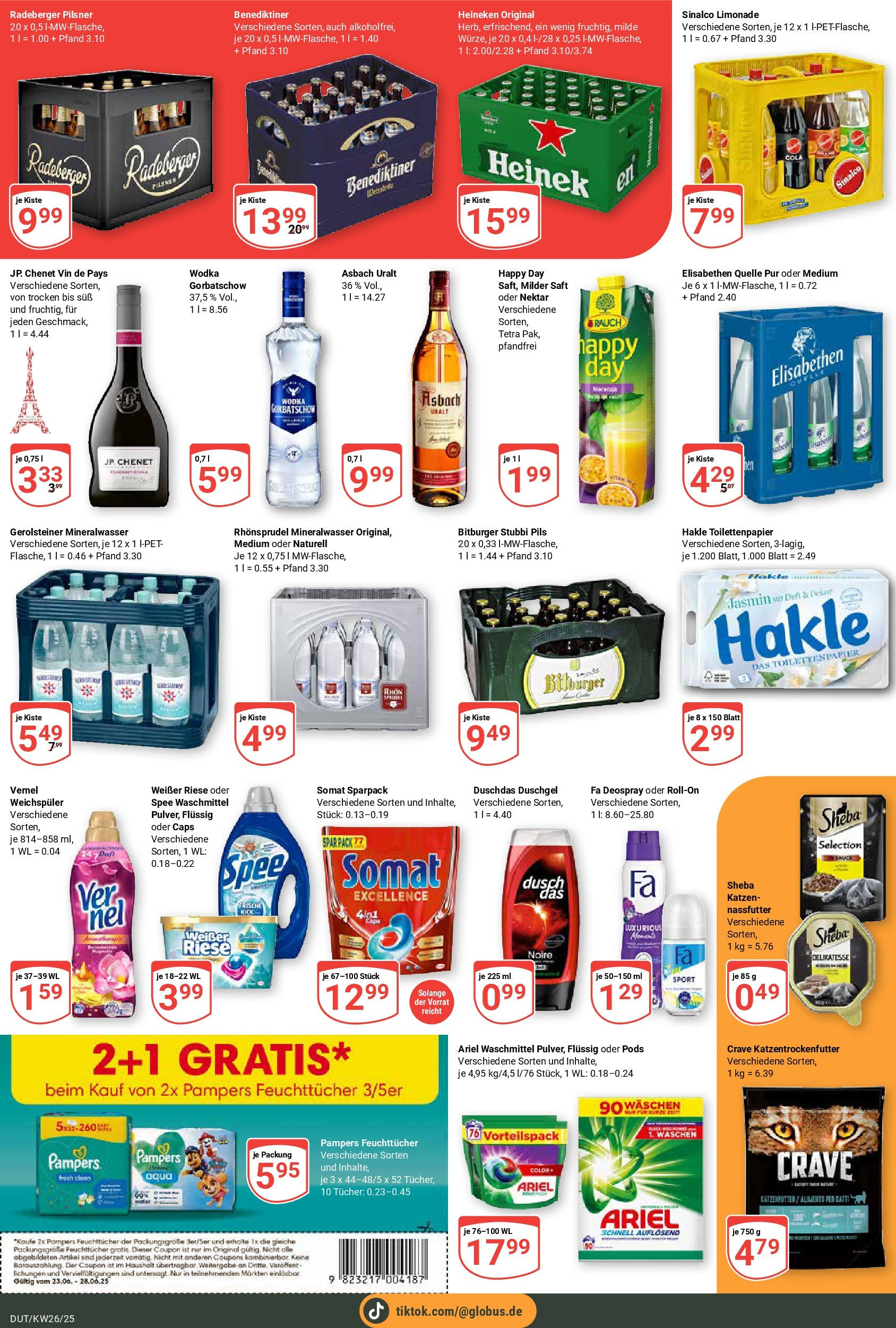 Globus prospekt Wetzlar-Dutenhofen	 (ab 22.06.2025) » Angebote online | Seite: 7 | Produkte: Pampers, Duft, Saft, Gerolsteiner