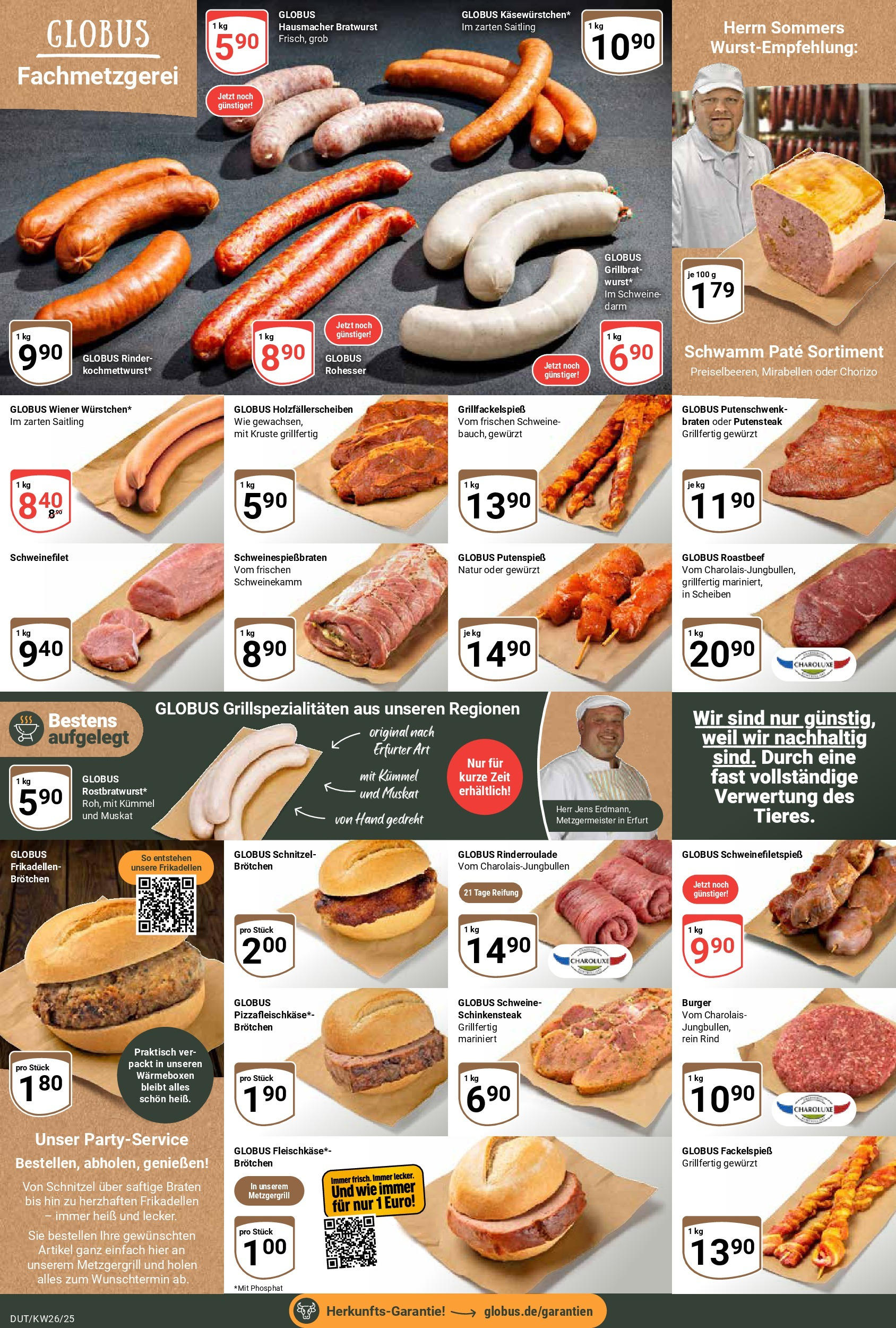 Globus prospekt Wetzlar-Dutenhofen	 (ab 22.06.2025) » Angebote online | Seite: 12 | Produkte: Bratwurst, Burger, Schnitzel, Steak