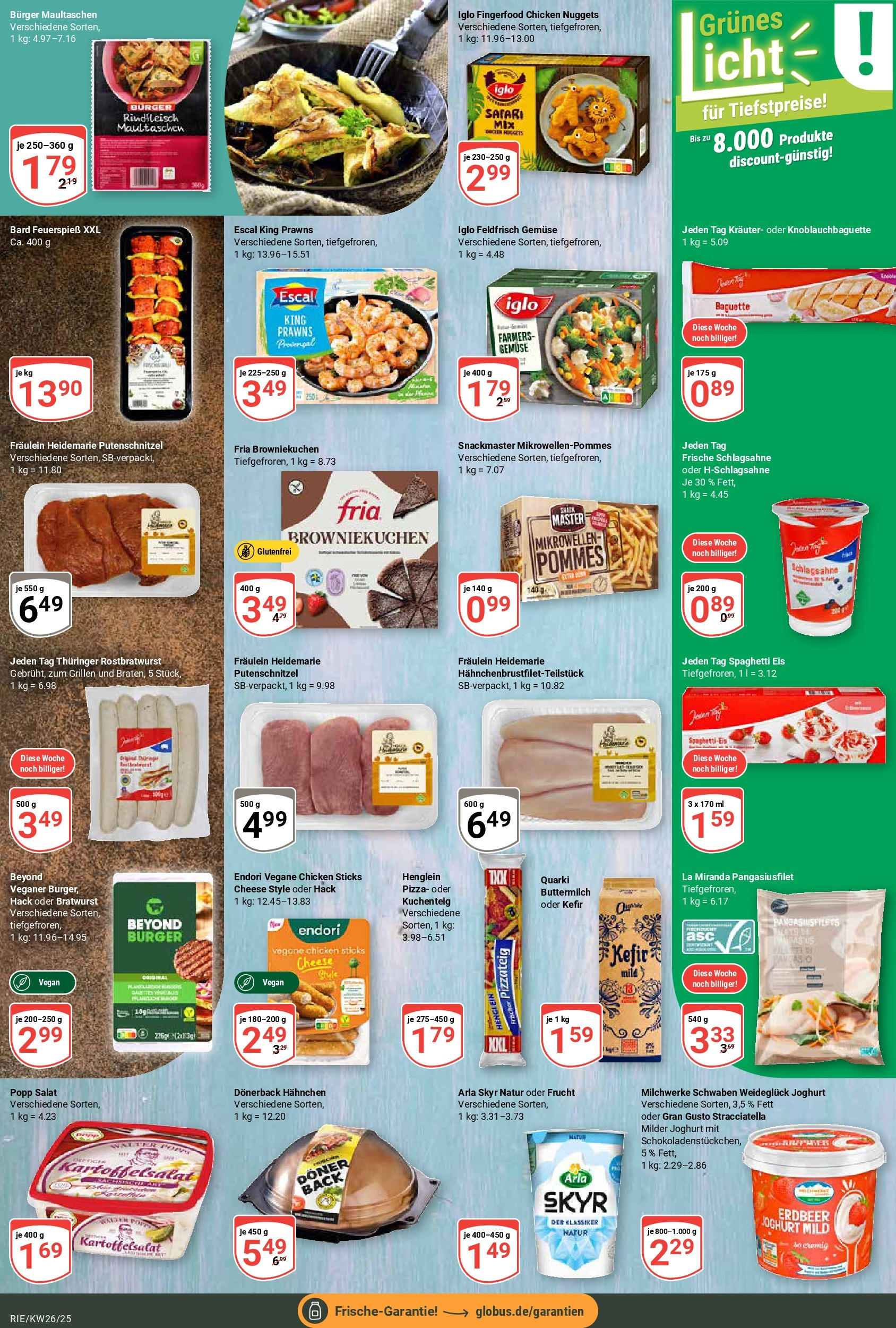 Globus prospekt Bochum-Riemke	 (ab 22.06.2025) » Angebote online | Seite: 8 | Produkte: Joghurt, Pommes, Baguette, Putenschnitzel