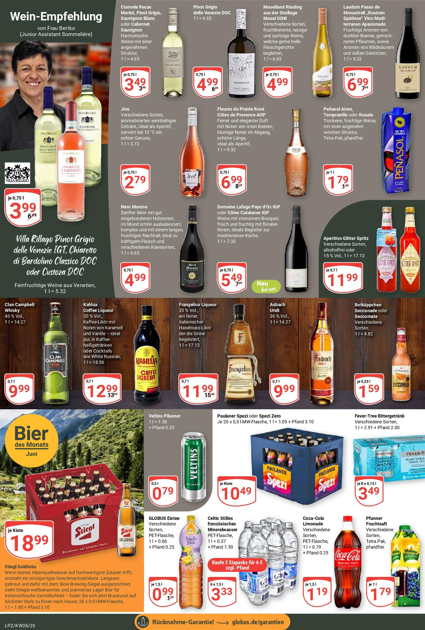 Globus prospekt Leipzig	 (ab 22.06.2025) » Angebote online | Seite: 19 | Produkte: Coca cola, Paulaner spezi, Limonade, Mineralwasser