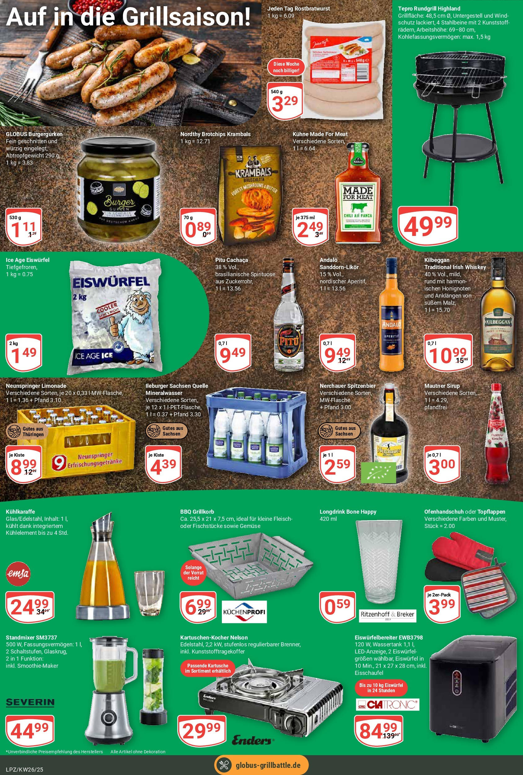 Globus prospekt Leipzig	 (ab 22.06.2025) » Angebote online | Seite: 20 | Produkte: Grill, Limonade, Fleisch, Whiskey