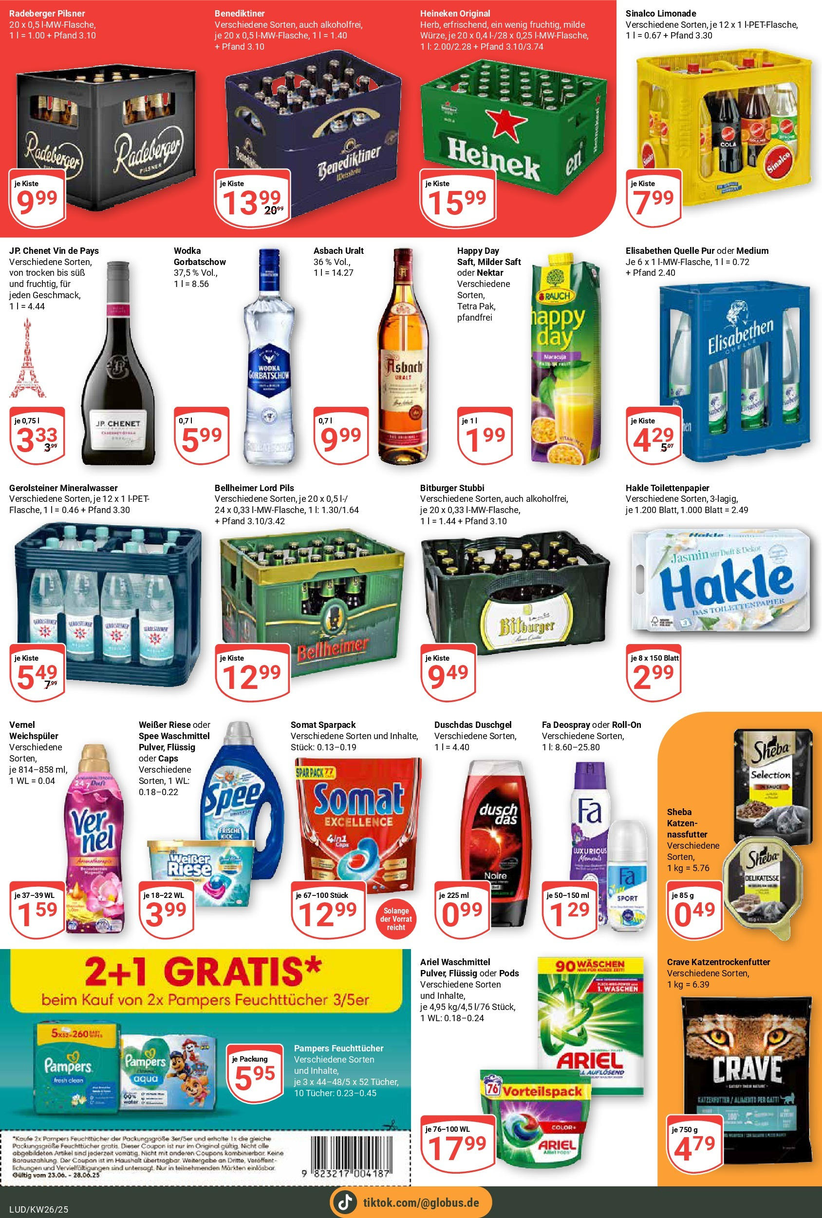 Globus prospekt Ludwigshafen-Oggersheim	 (ab 22.06.2025) » Angebote online | Seite: 7 | Produkte: Katzenfutter, Ariel, Pils, Heineken